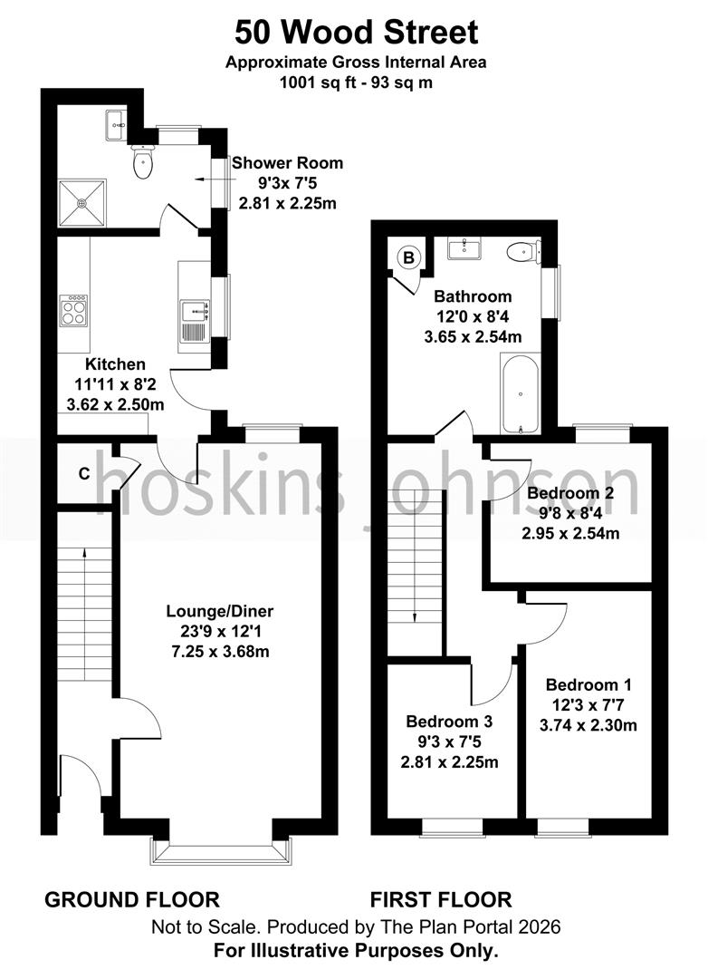50, Wood Street, Pontypridd floorplan