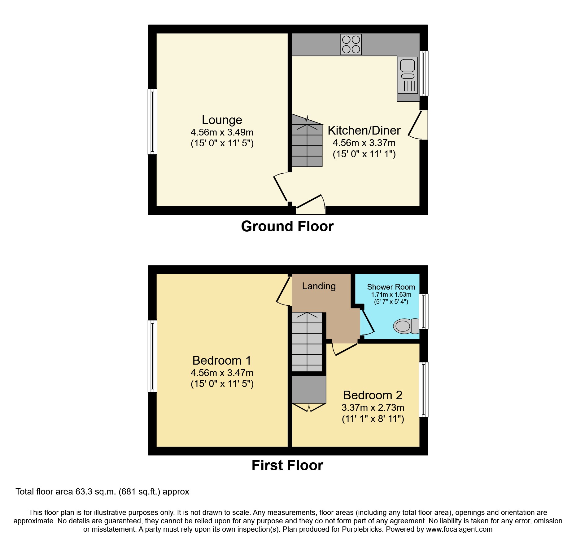 Southfield Road, Rugby CV22, 2 bedroom semidetached house for sale