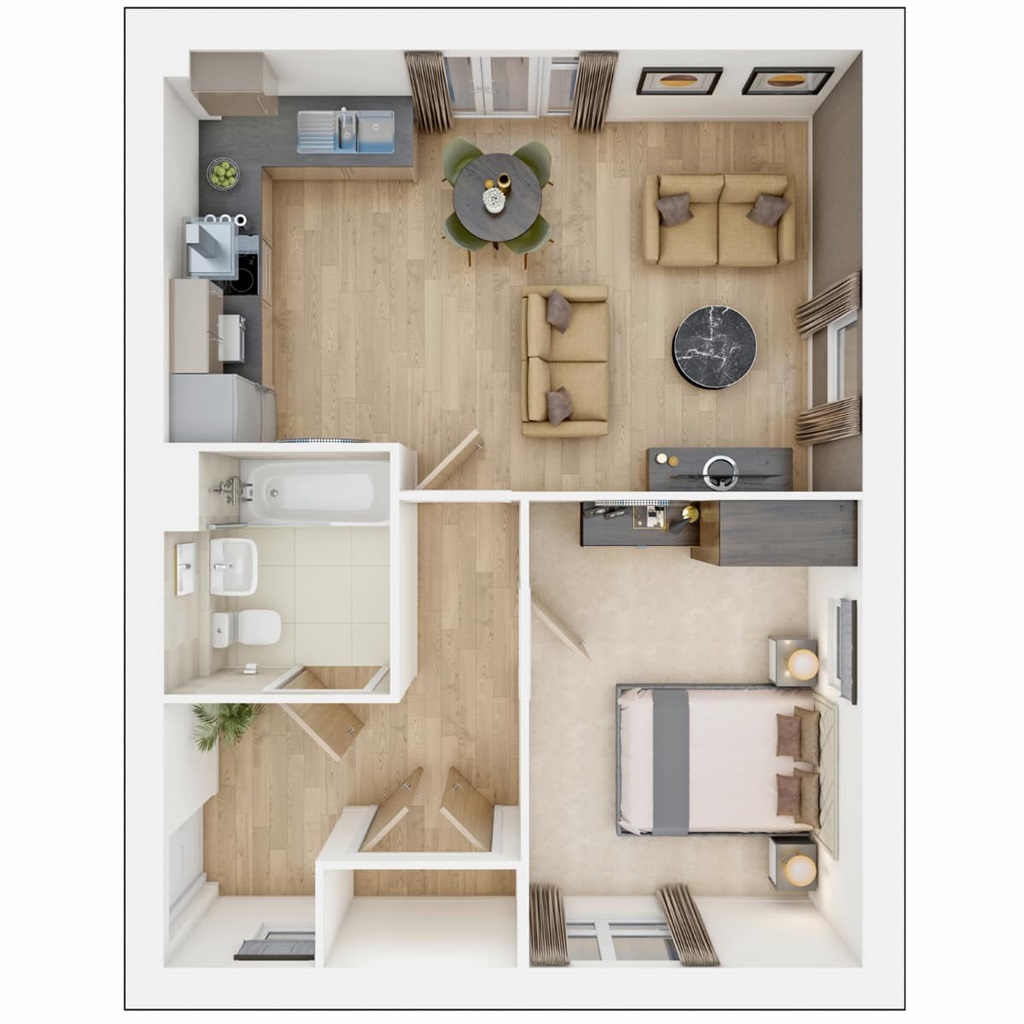 1 Bedroom Apartment - Plot 72, Wyvern Place, Richard Avenue, Wivenhoe, Colchester floorplan
