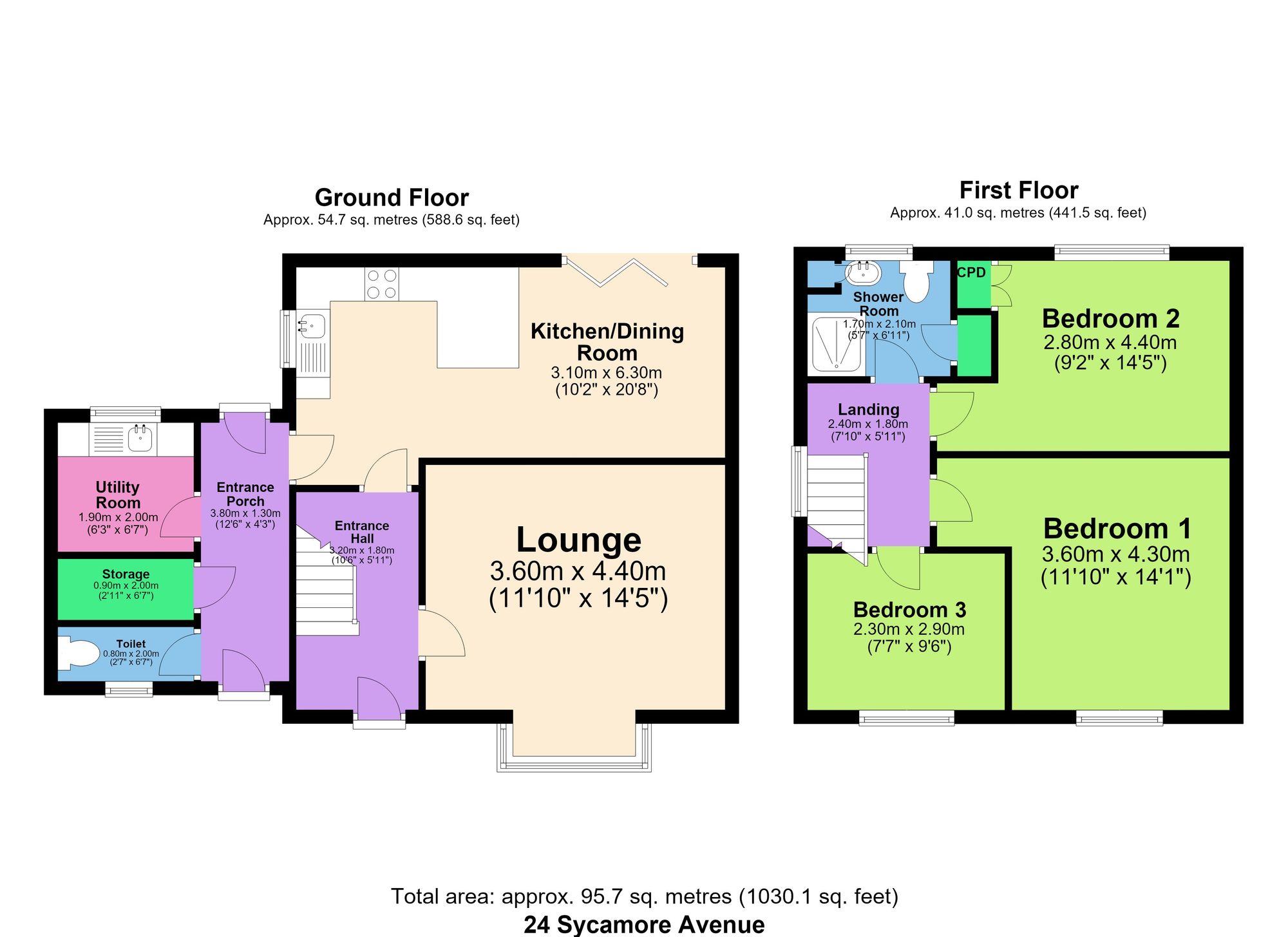 24 Sycamore Avenue, Chesterfield floorplan