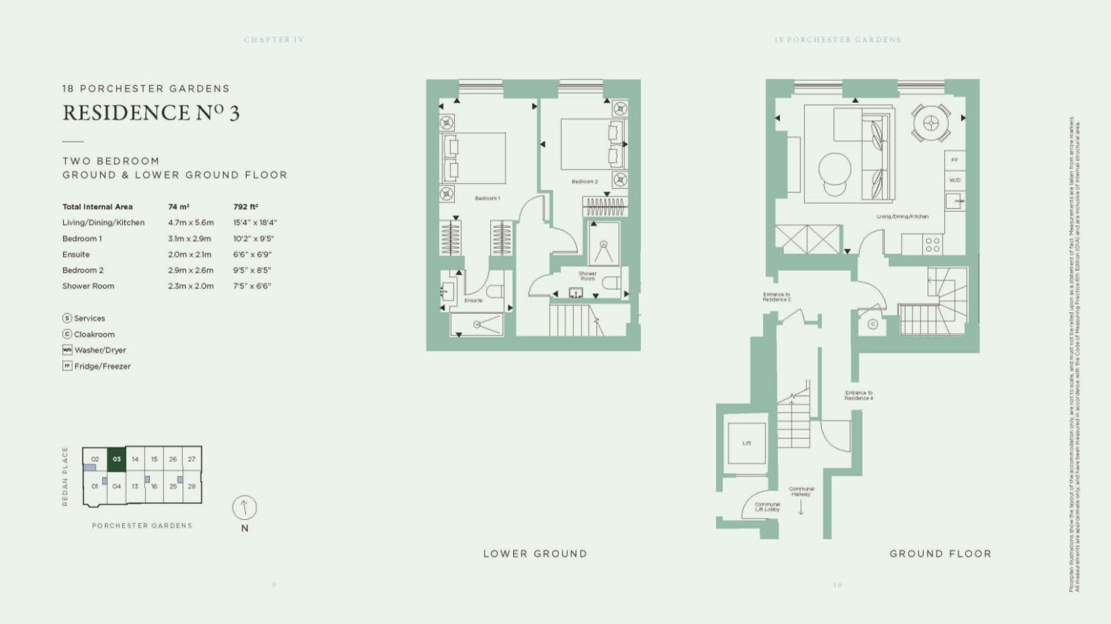 Apartment 3,, No 18 Porchester Gardens, London floorplan