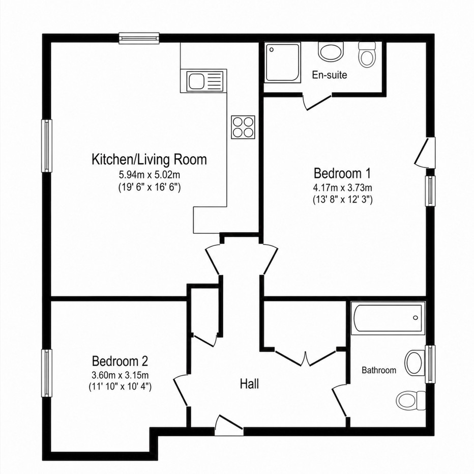 Flat 4, Herronbrook House, 4, Brunswick Road, Camberley floorplan