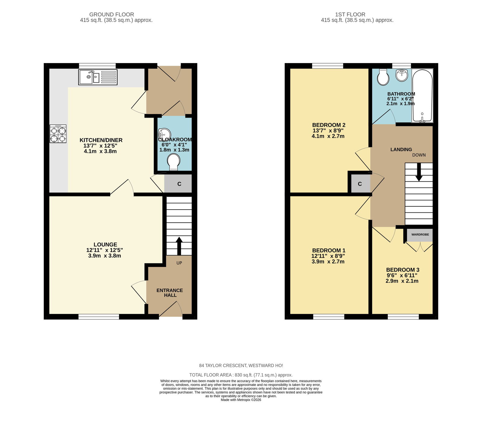 84 Taylor Crescent, Bideford floorplan