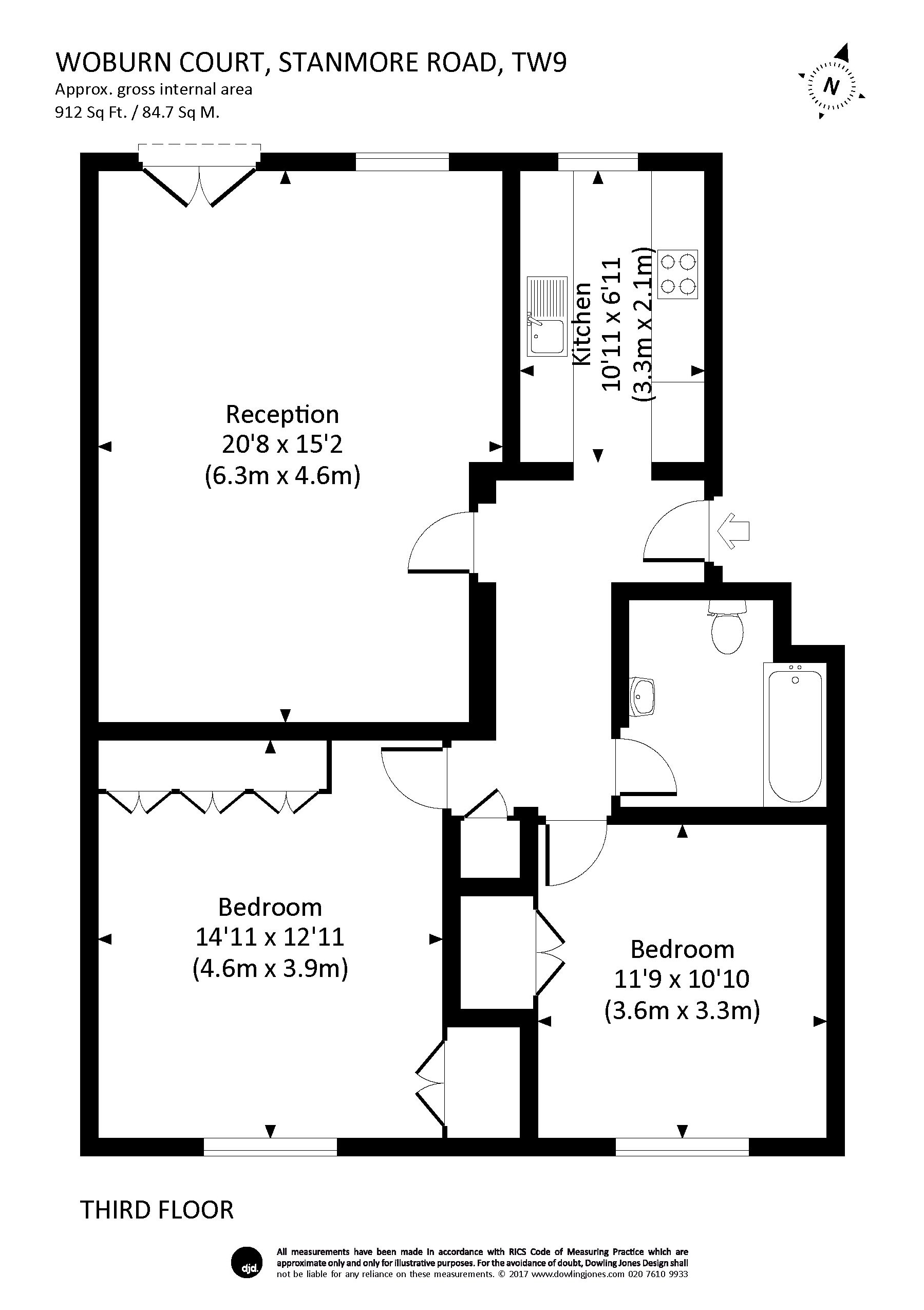 2 Bedrooms Flat to rent in Stanmore Road, Richmond TW9