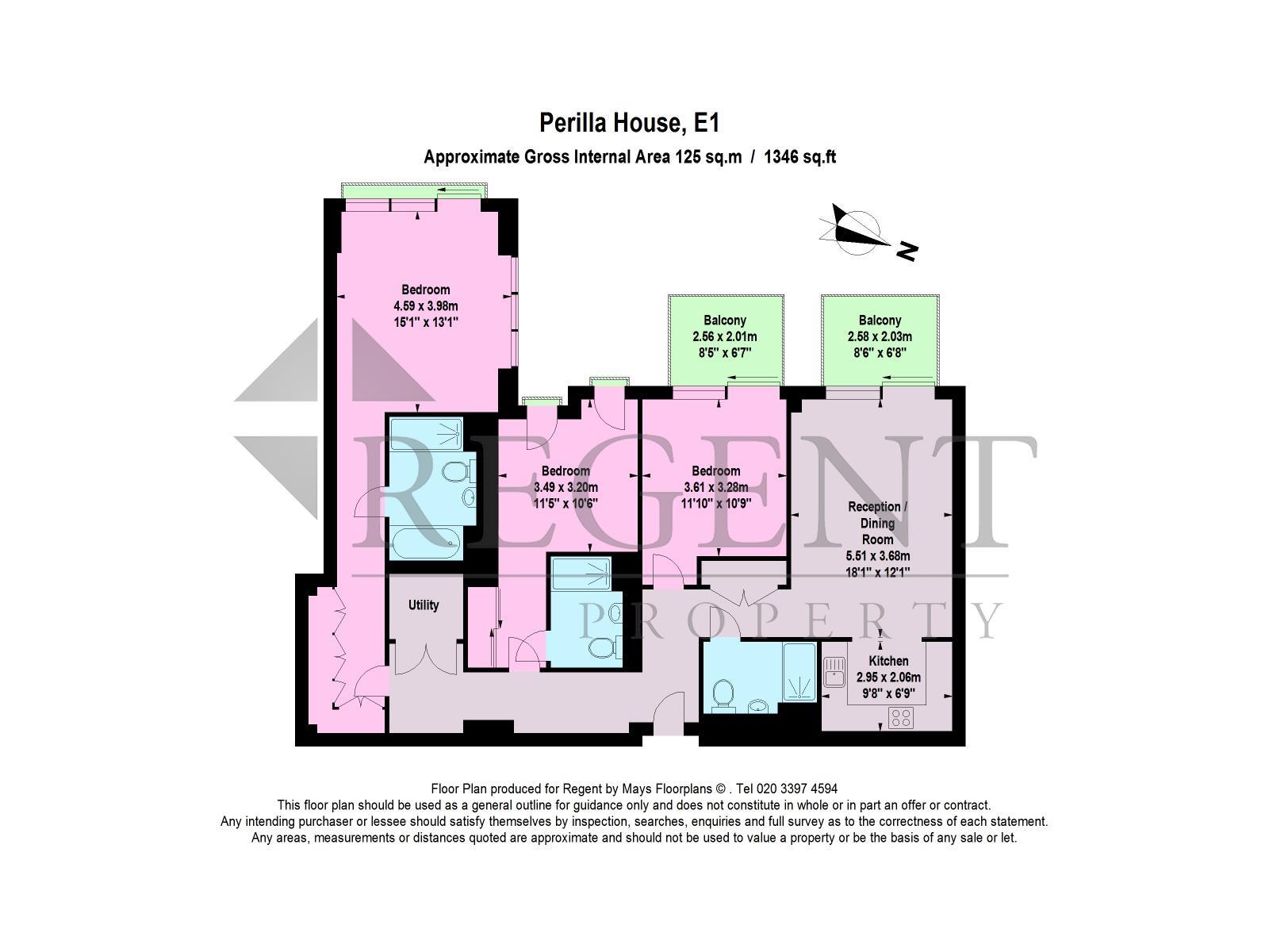 3 Bedrooms Flat to rent in Goodman Fields, Perilla House E1