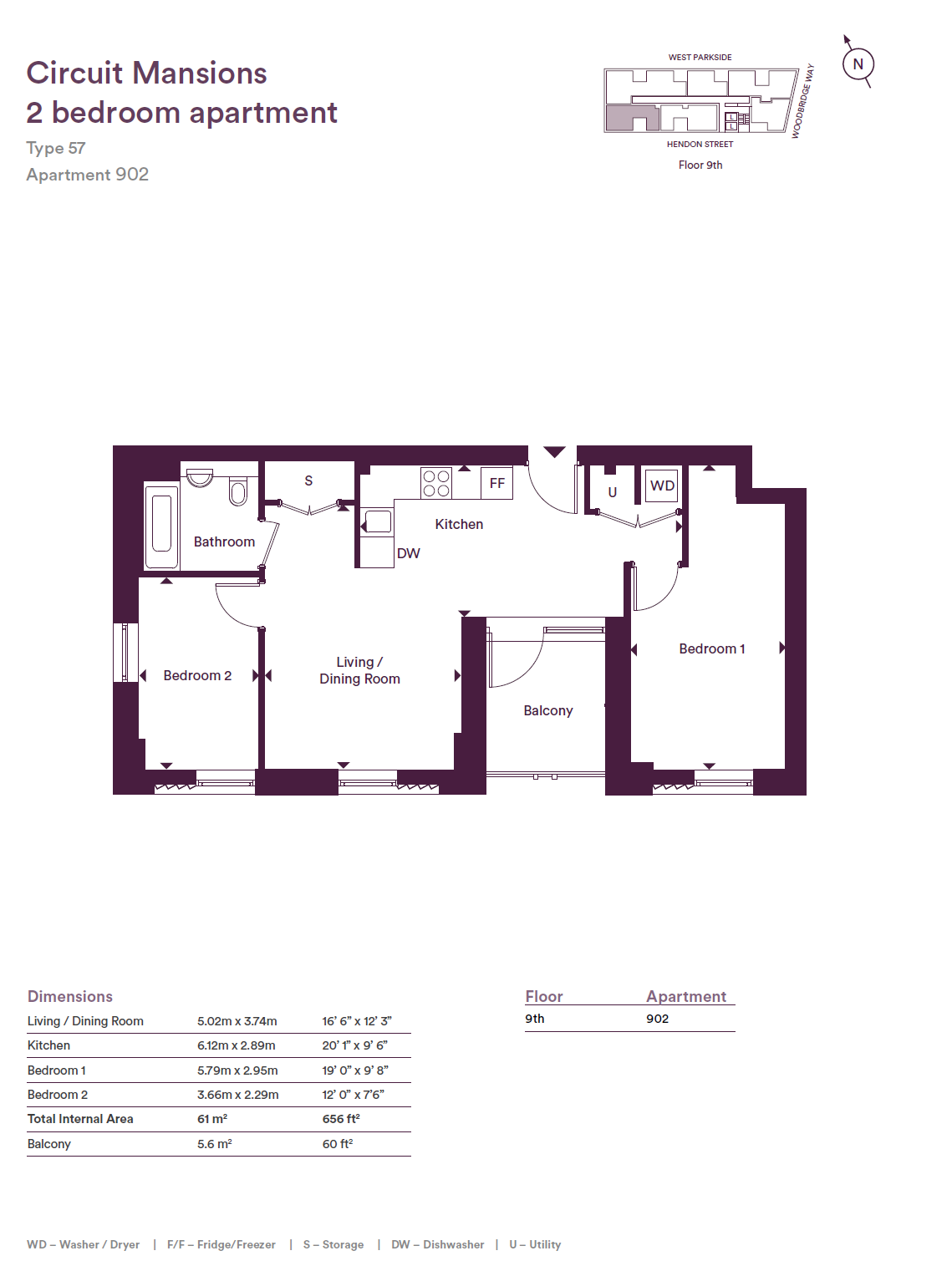 West Parkside, North Greenwich floorplan