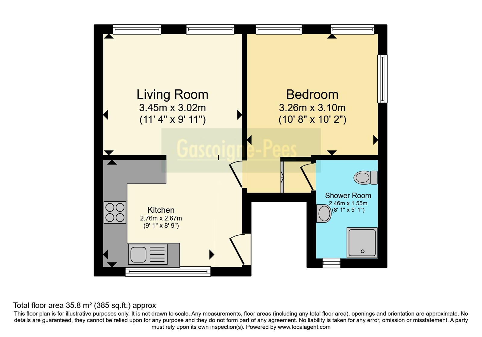 Flat 3, Rear Of, 55, High Street, Surrey floorplan
