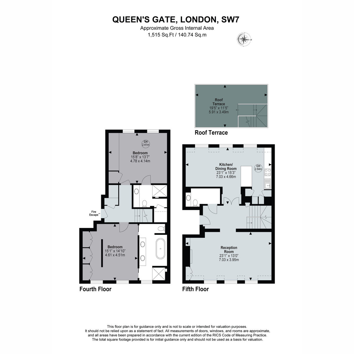 Flat Flat 8, 4, Queen's Gate, London floorplan