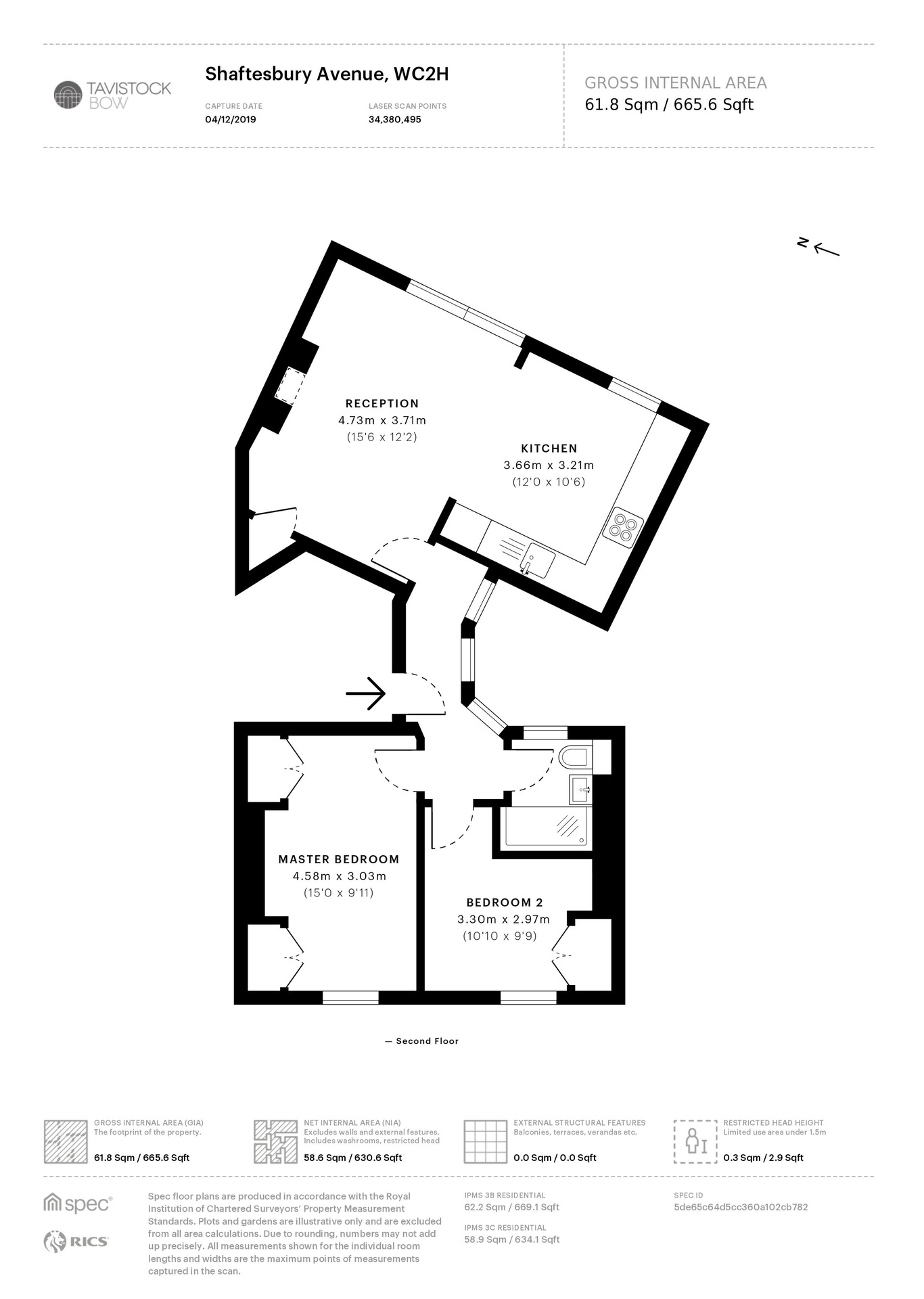 Flat 2, 178 Shaftesbury Avenue, Covent Garden floorplan