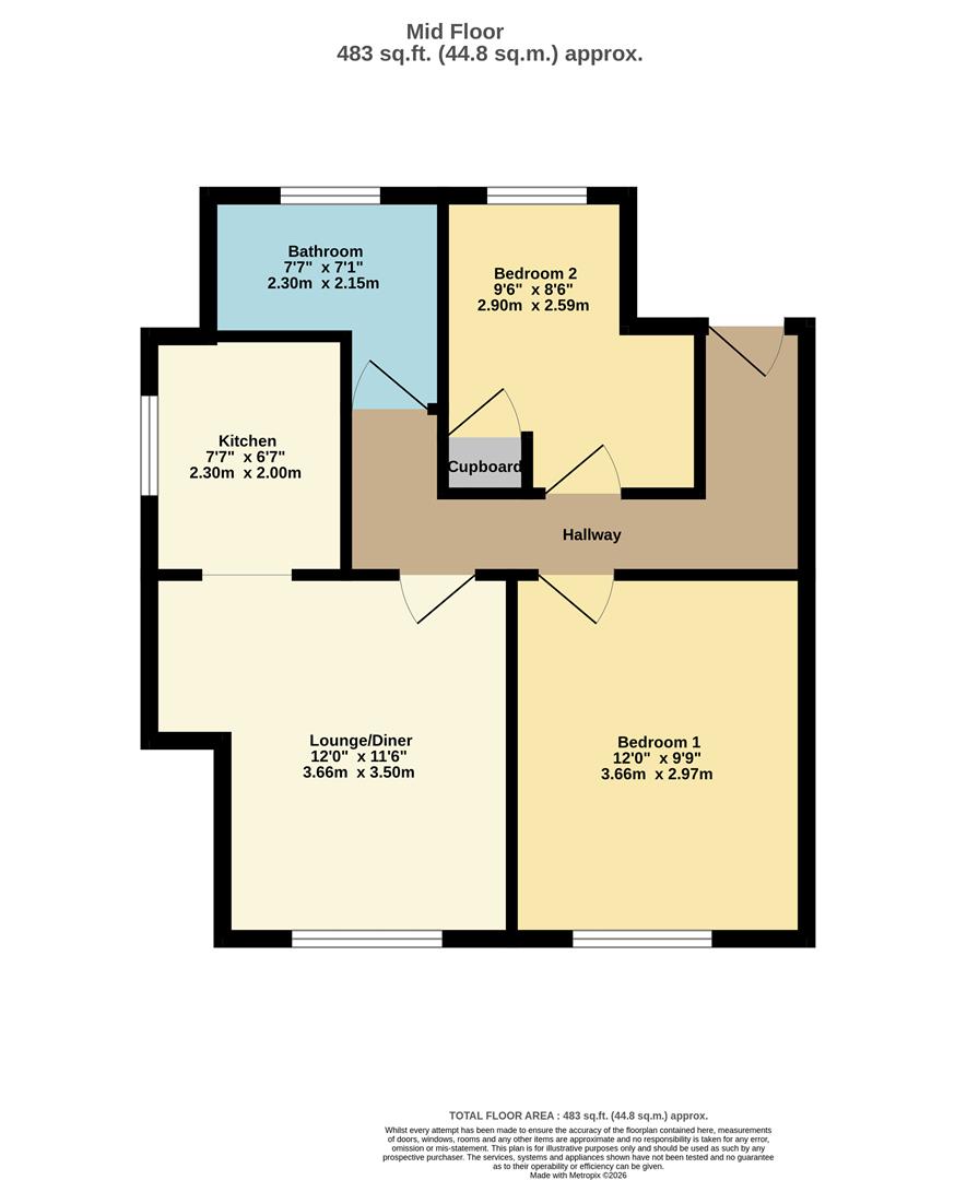 Flat 2, 72, Parkhill Road, Bexley floorplan