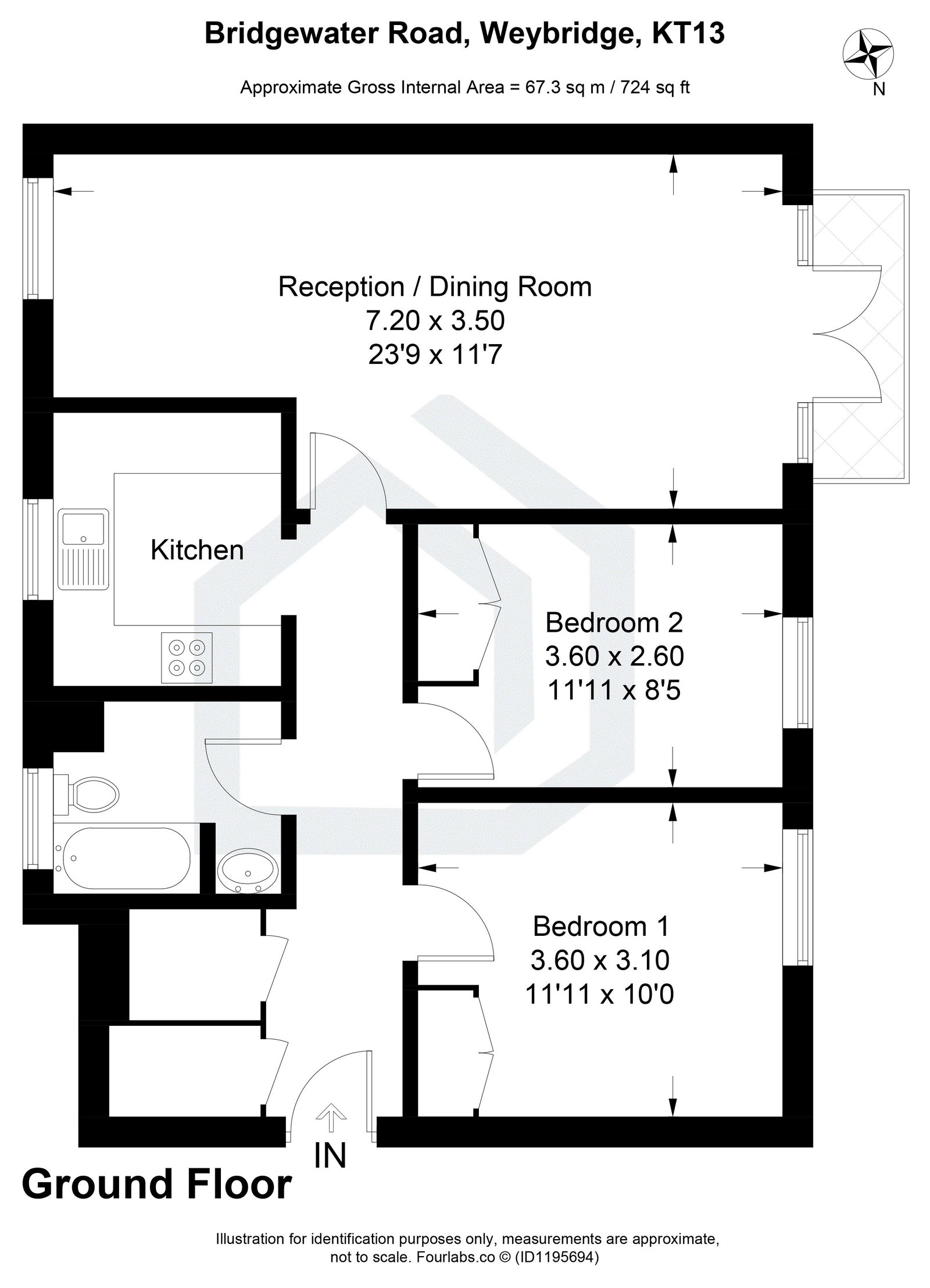 Bridgewater Road, Weybridge floorplan