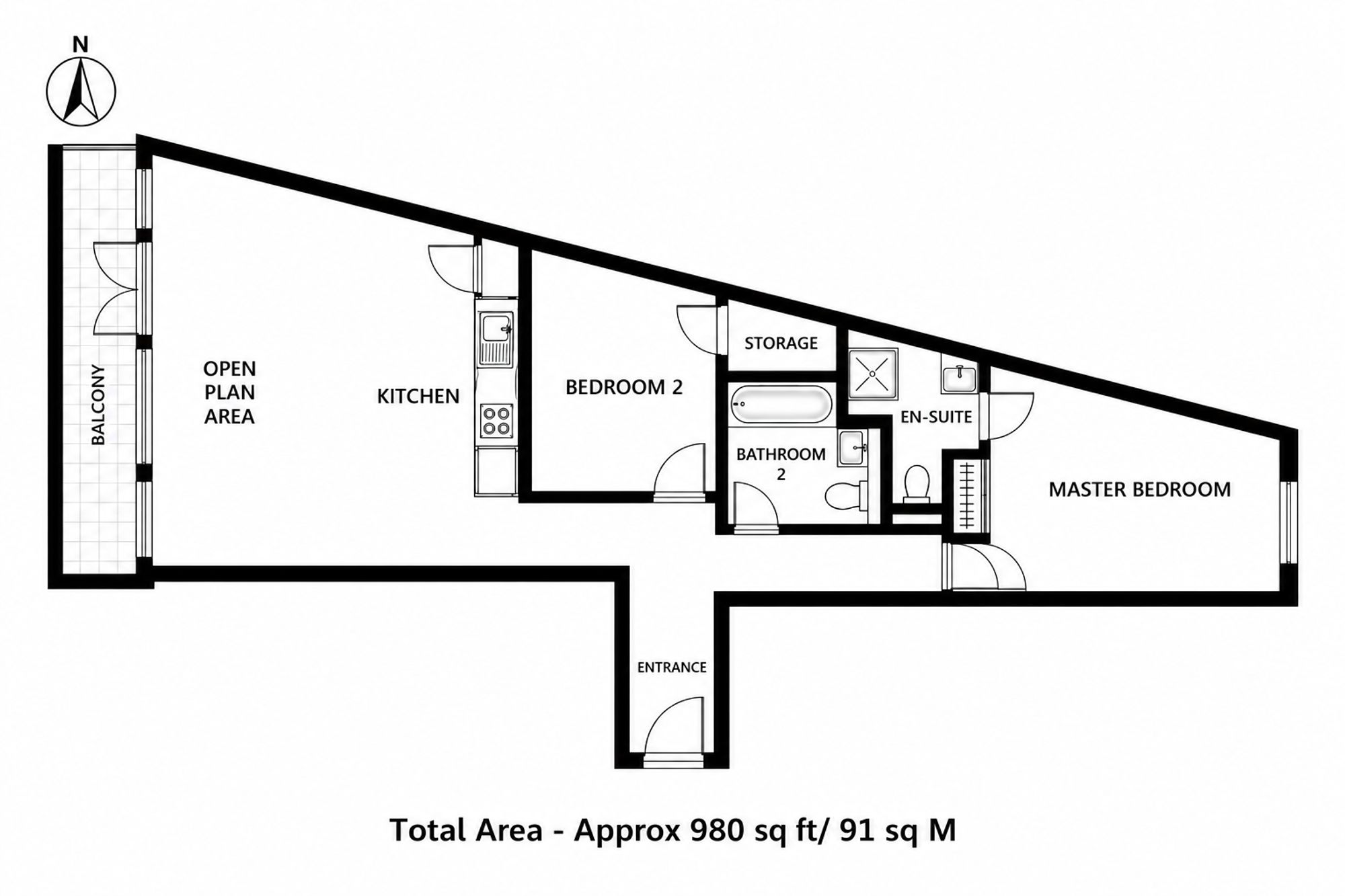 508 Marsh House, Bristol floorplan