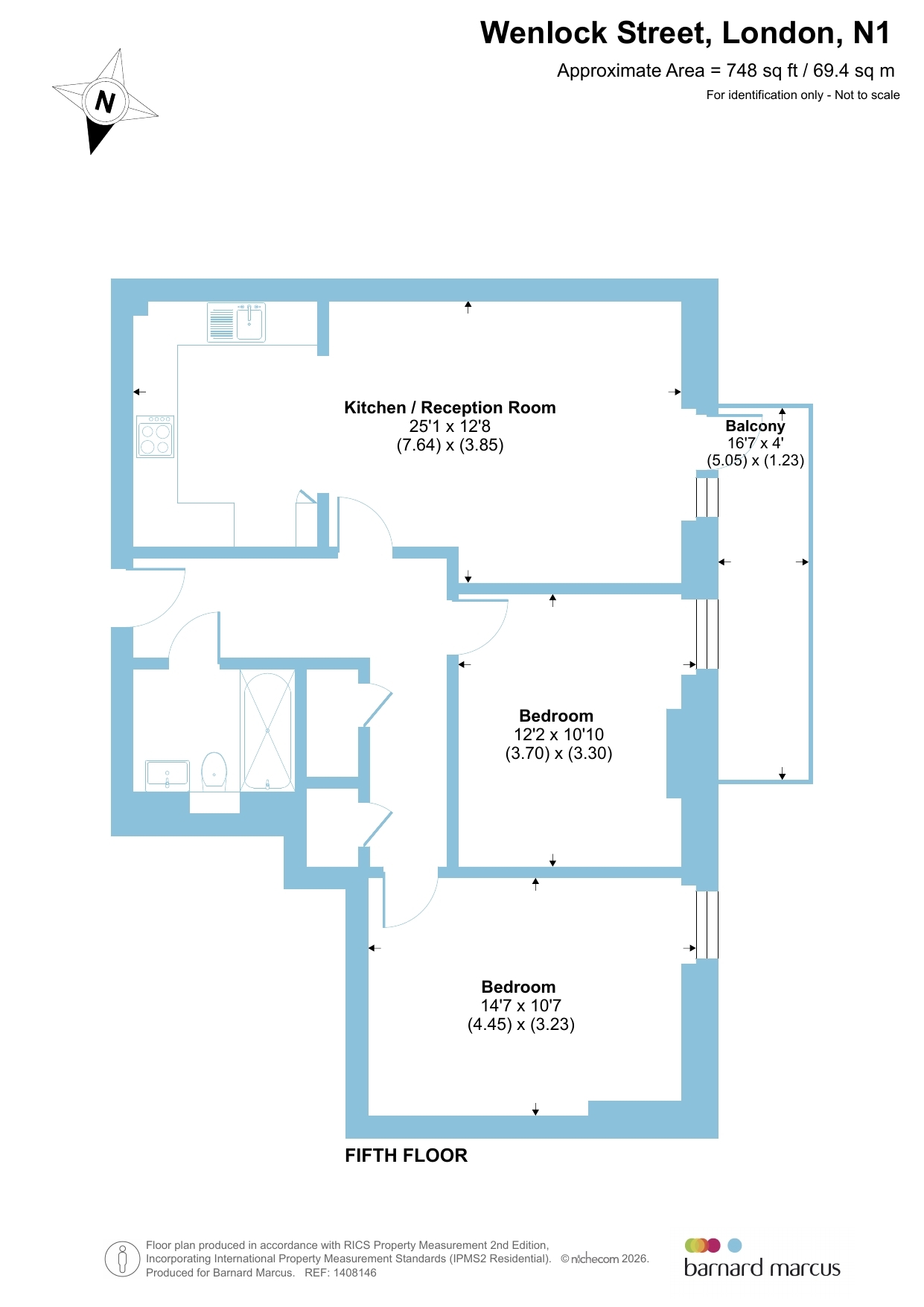 Flat 65, 9-11, Wenlock Street, London floorplan