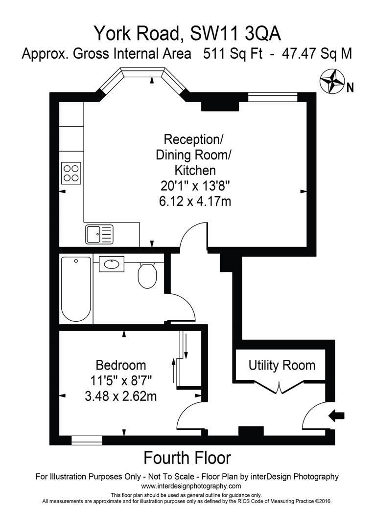 Flat 14, 30 York Road, London floorplan