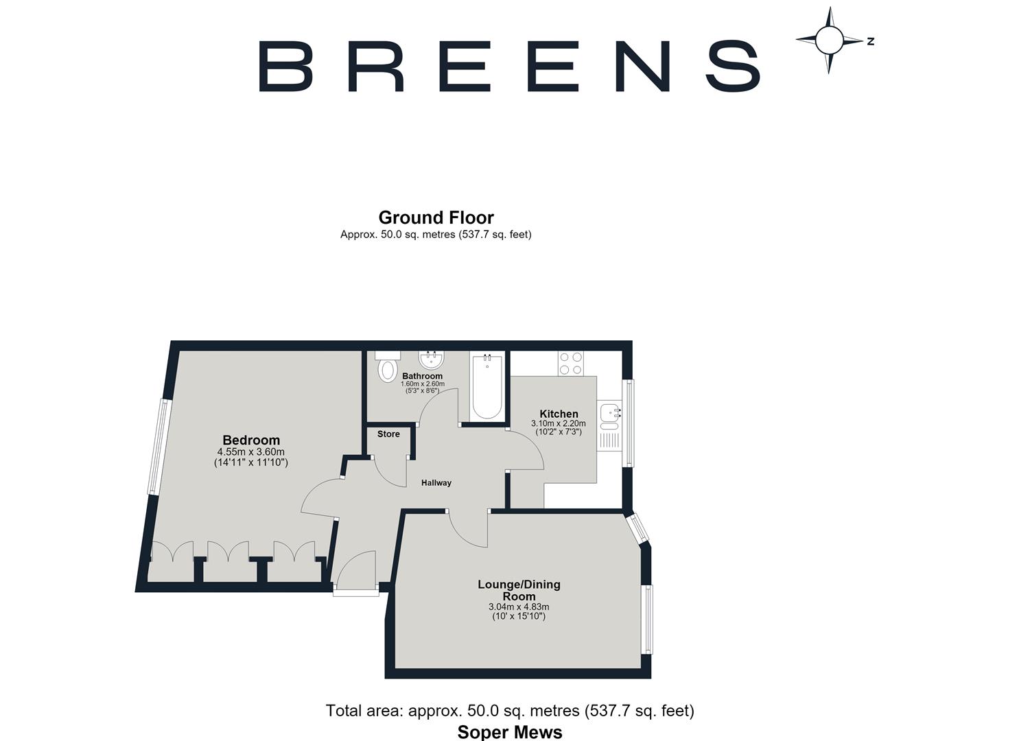 Flat 1 Soper Mews, Harston Drive, Enfield floorplan