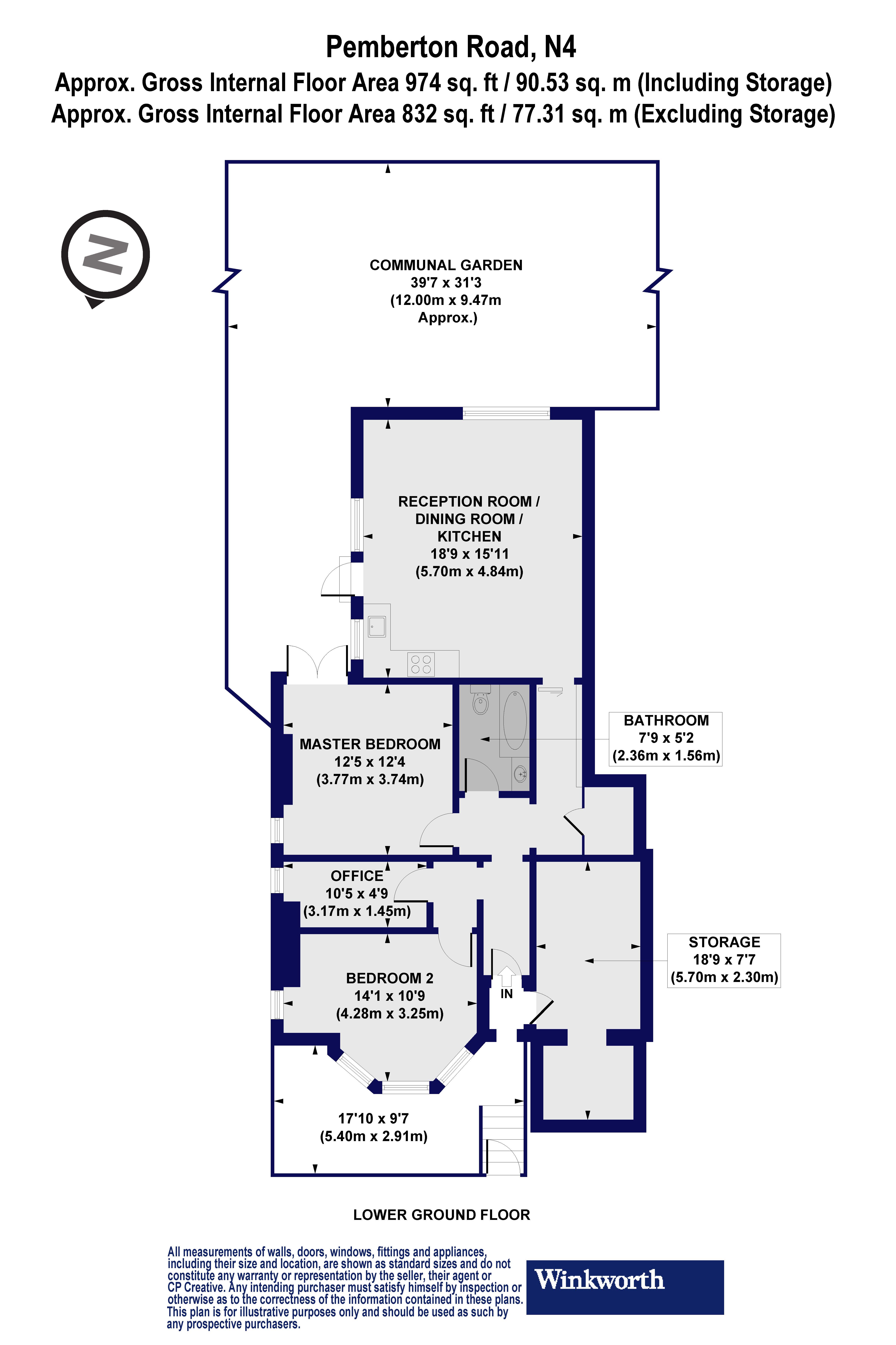 Flat 1, 54, Pemberton Road, London floorplan