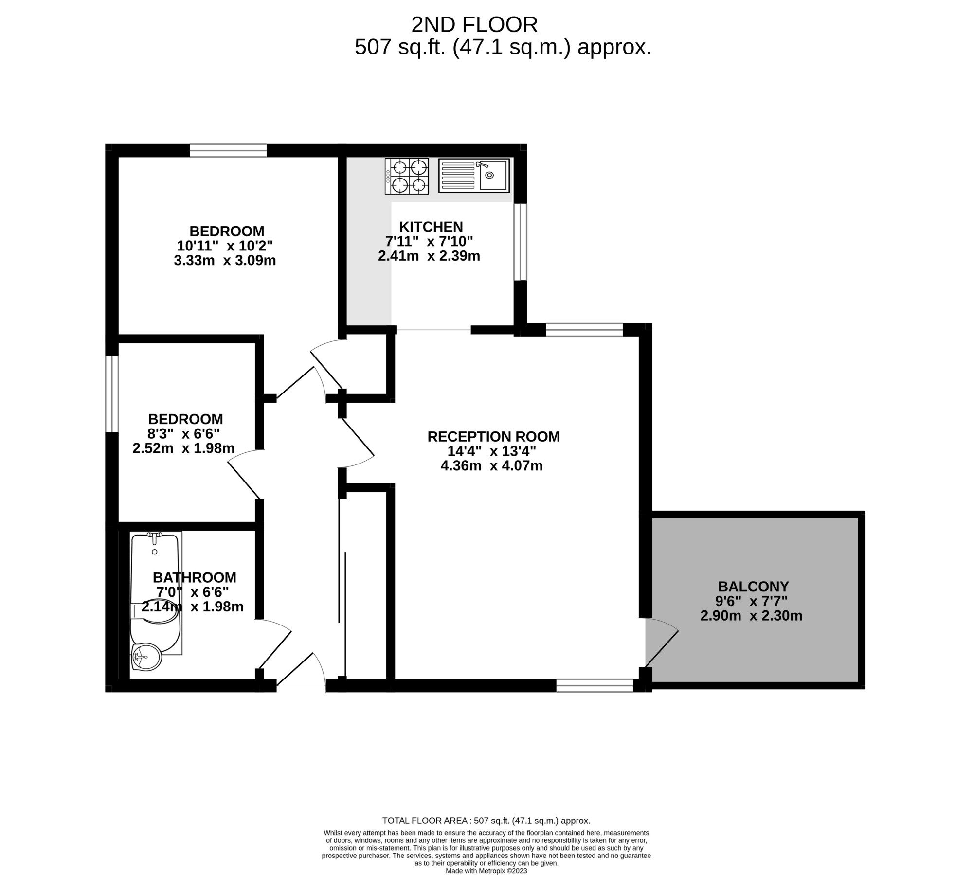 Flat 9 Morton House,, 142 Southwold Road, Hackney floorplan