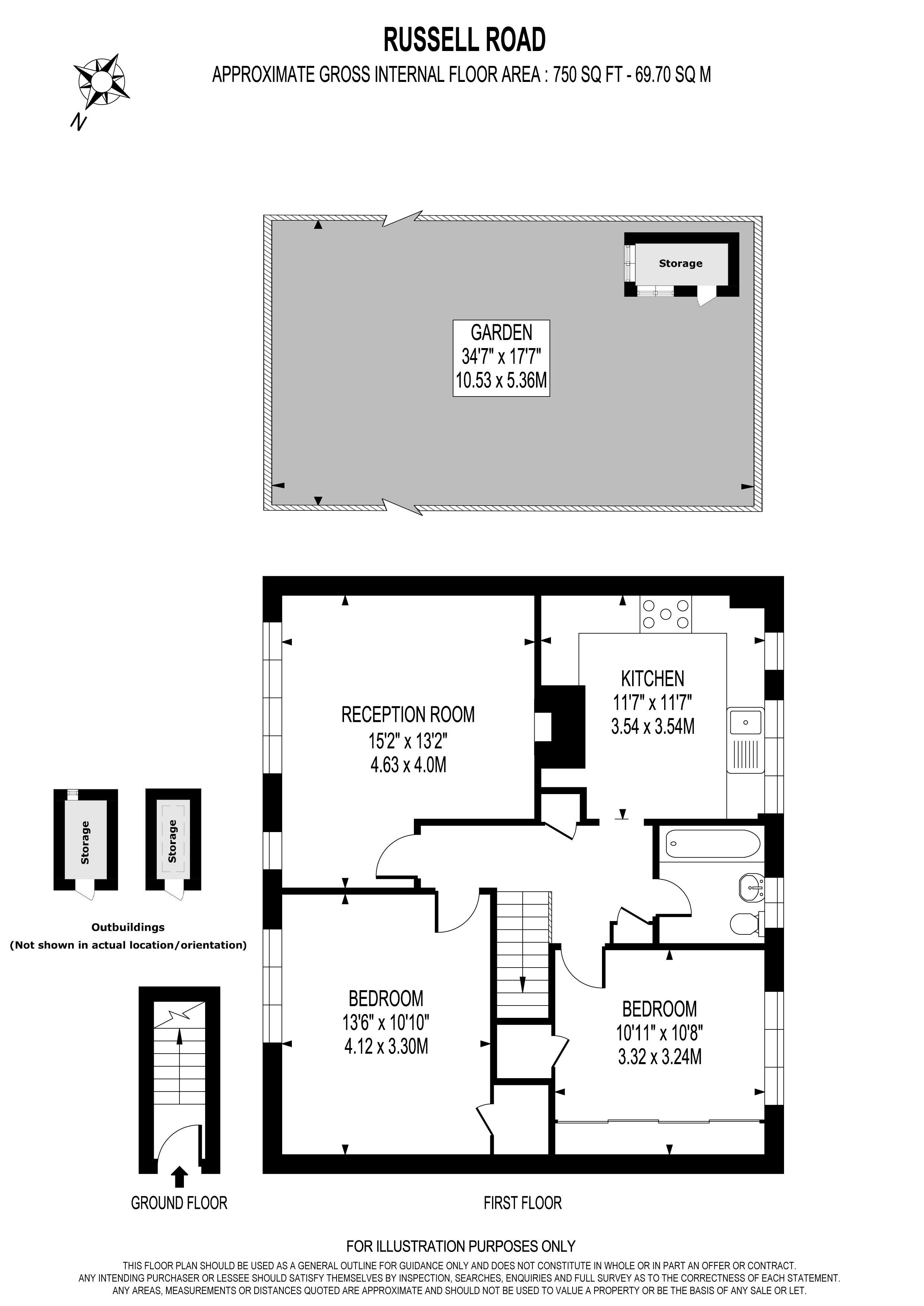 131, Russell Road, London floorplan