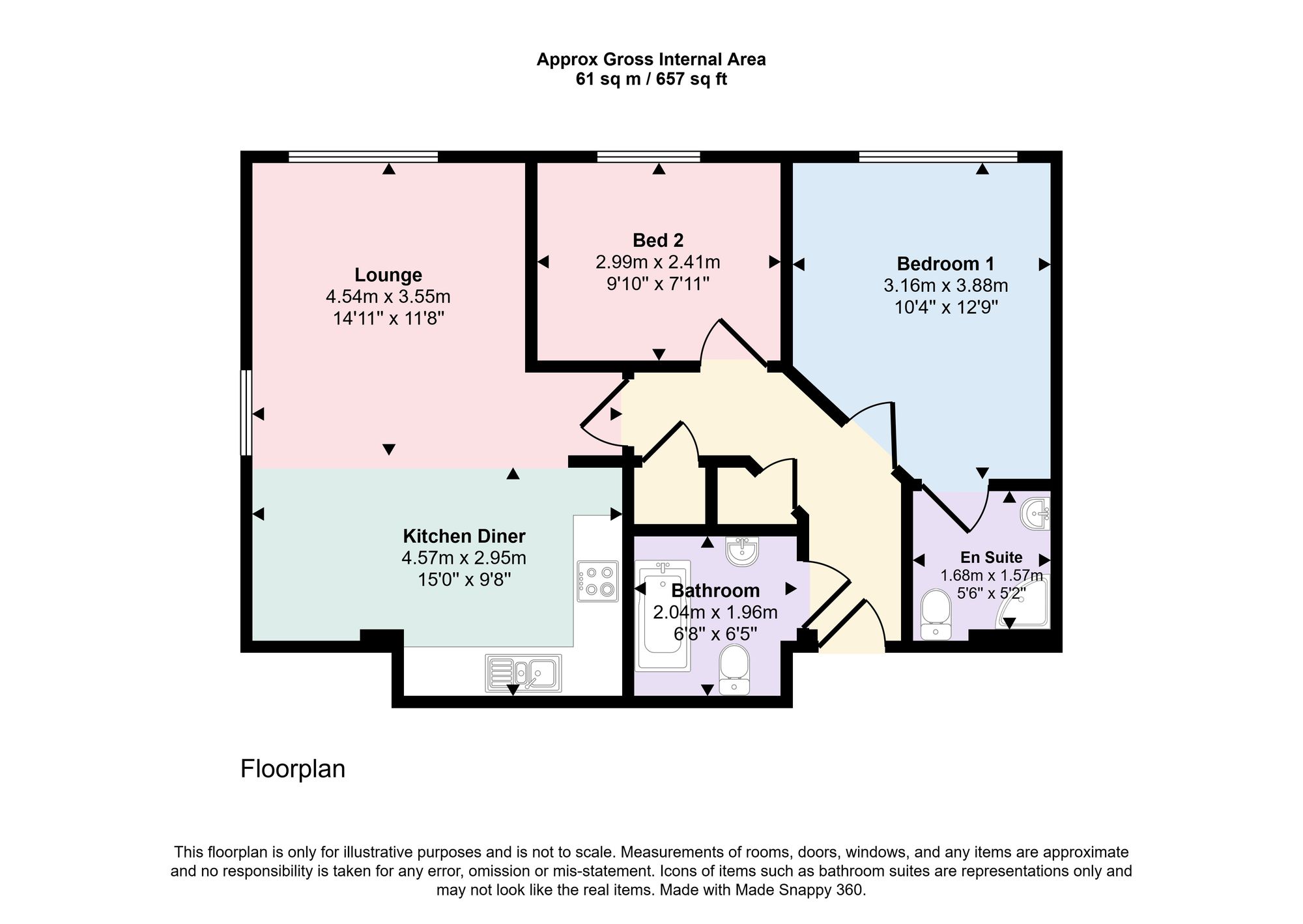Flat 6, Yew Trees Lower Lane, Southampton floorplan