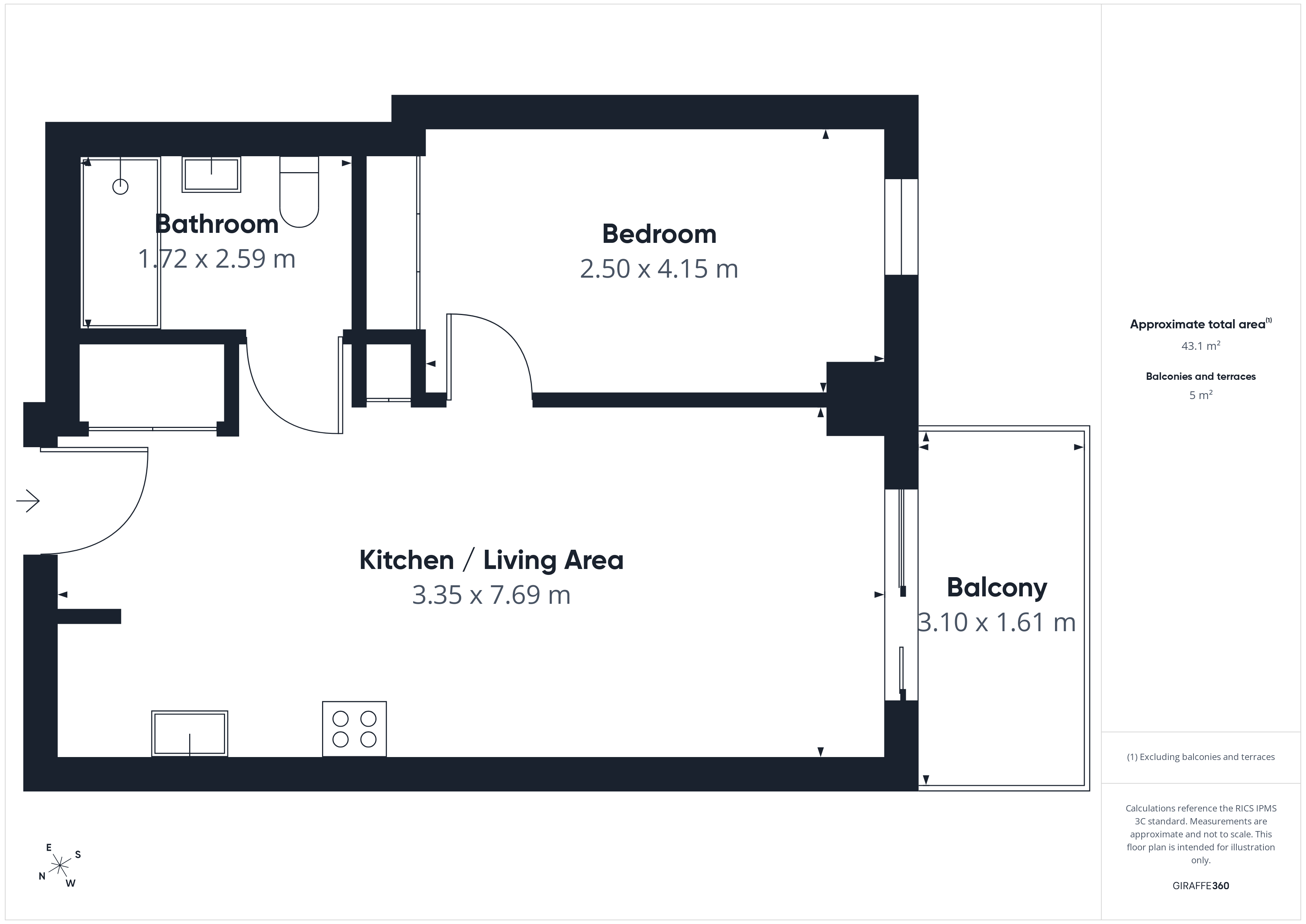 Apartment 307, Charcoal,, Middlewood Locks, floorplan