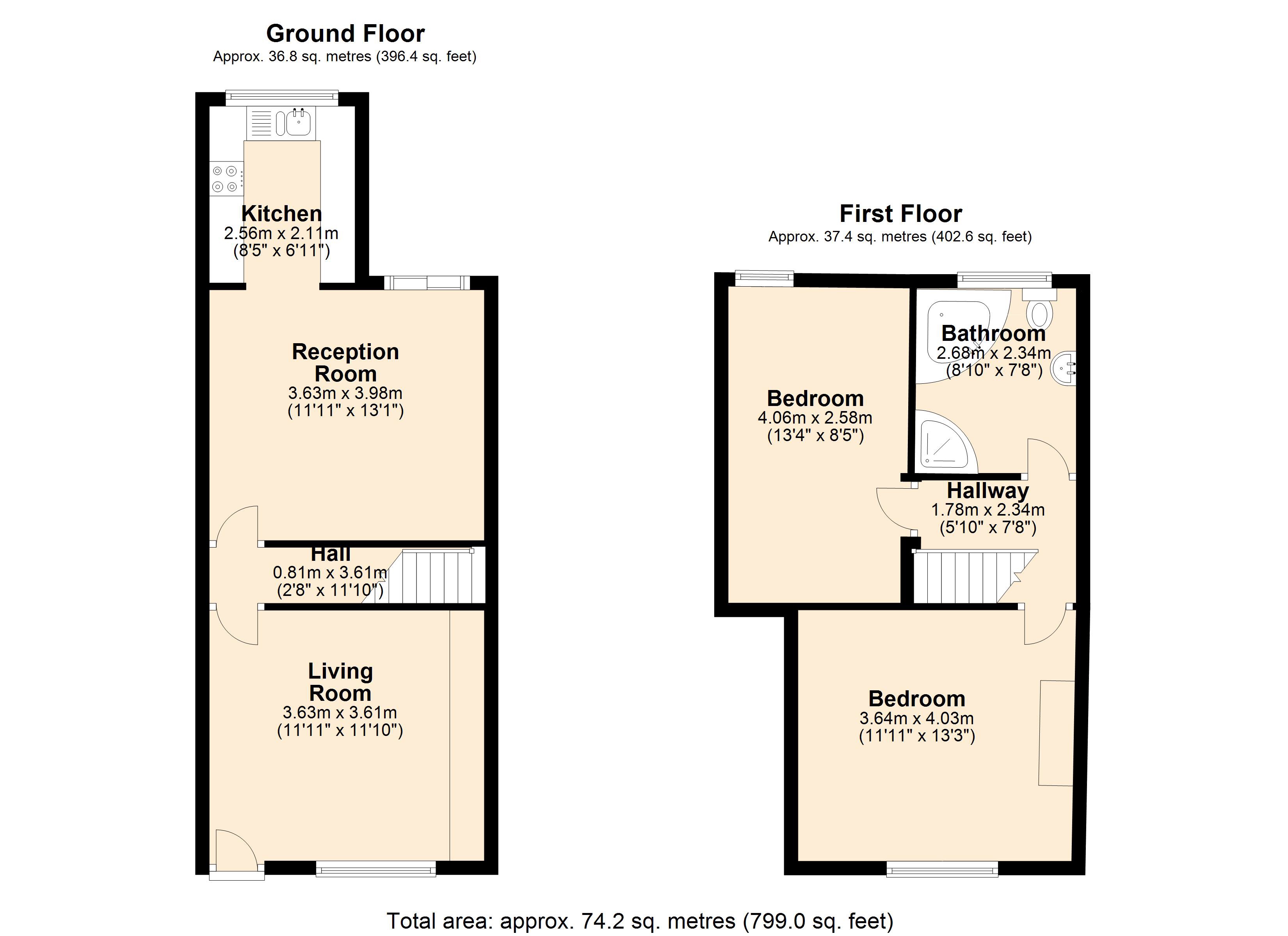 2 Bedrooms Terraced house for sale in York Street, Hasland, Chesterfield S41
