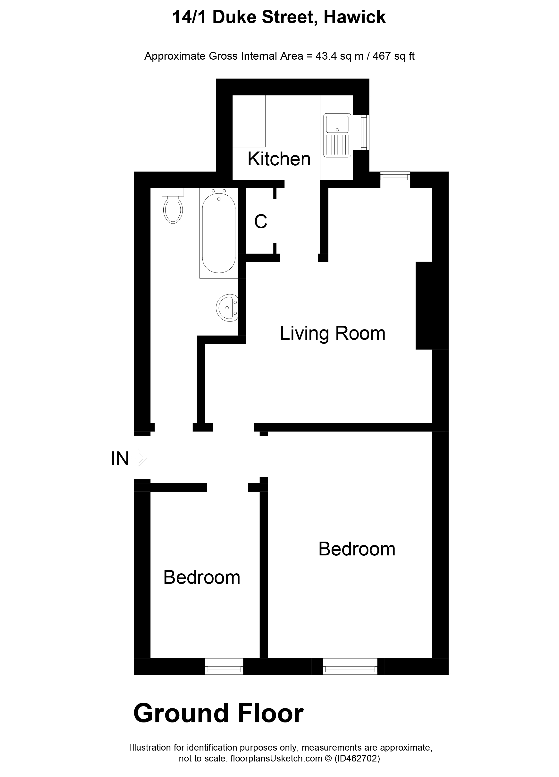 2 Bedrooms Flat for sale in 14/1 Duke Street, Hawick TD9