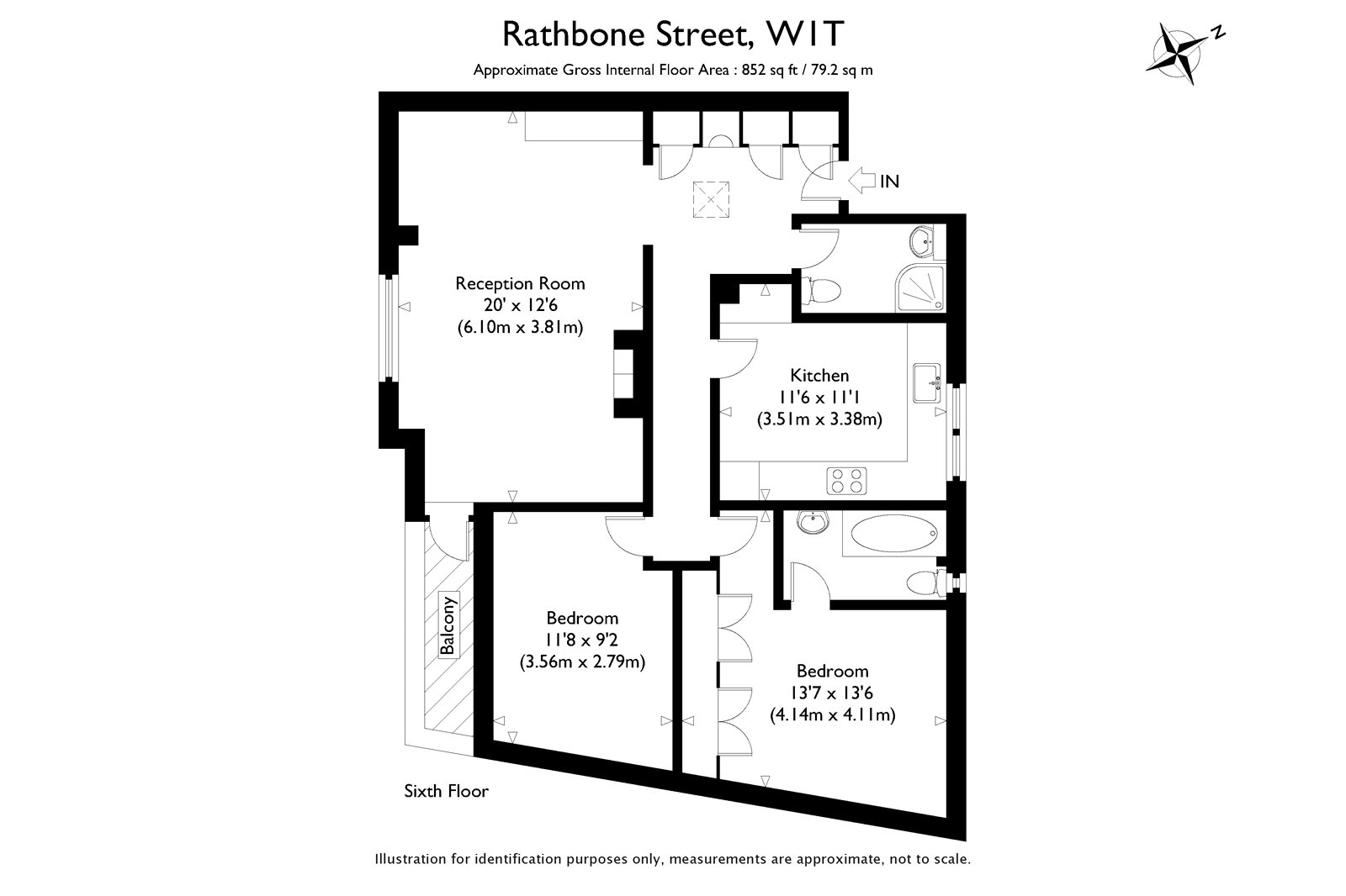 2 Bedrooms Flat to rent in Rathbone Street, London W1T