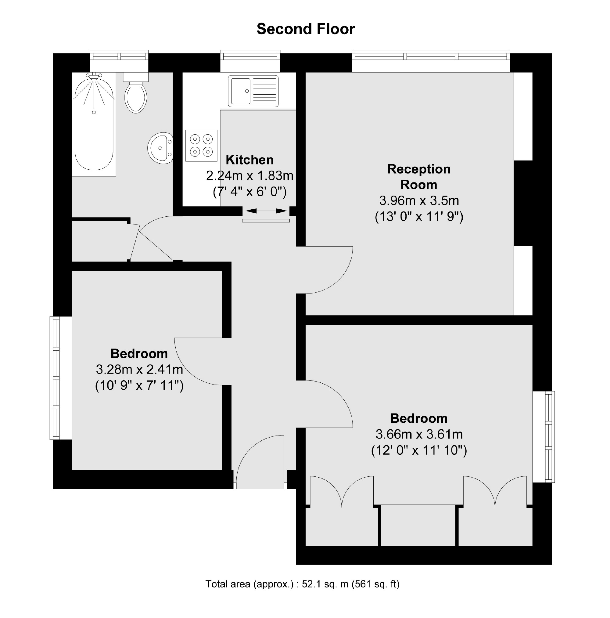 Flat 41, Glyn Court, 199, Leigham Court Road, London floorplan