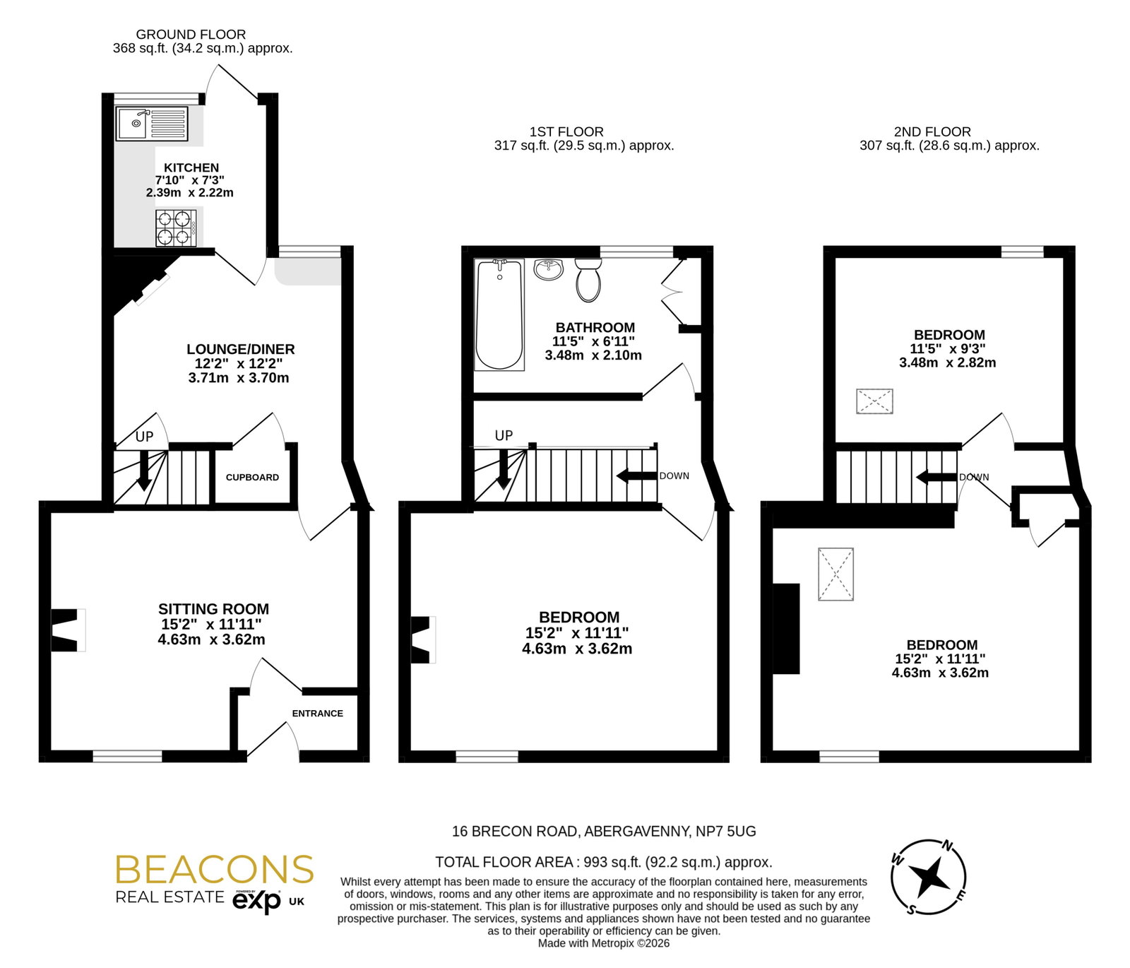 16, Brecon Road, Abergavenny floorplan