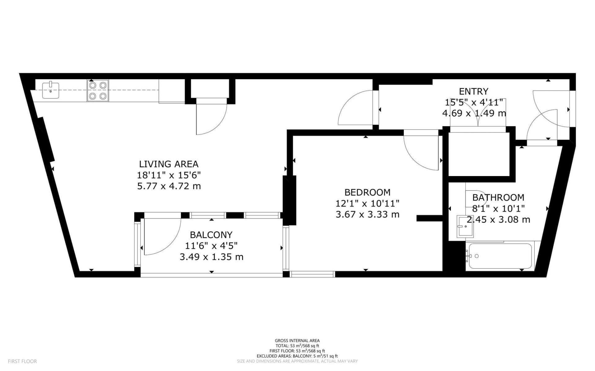 Flat 1 Orla Lodge 1a, High Mead, Greater London floorplan