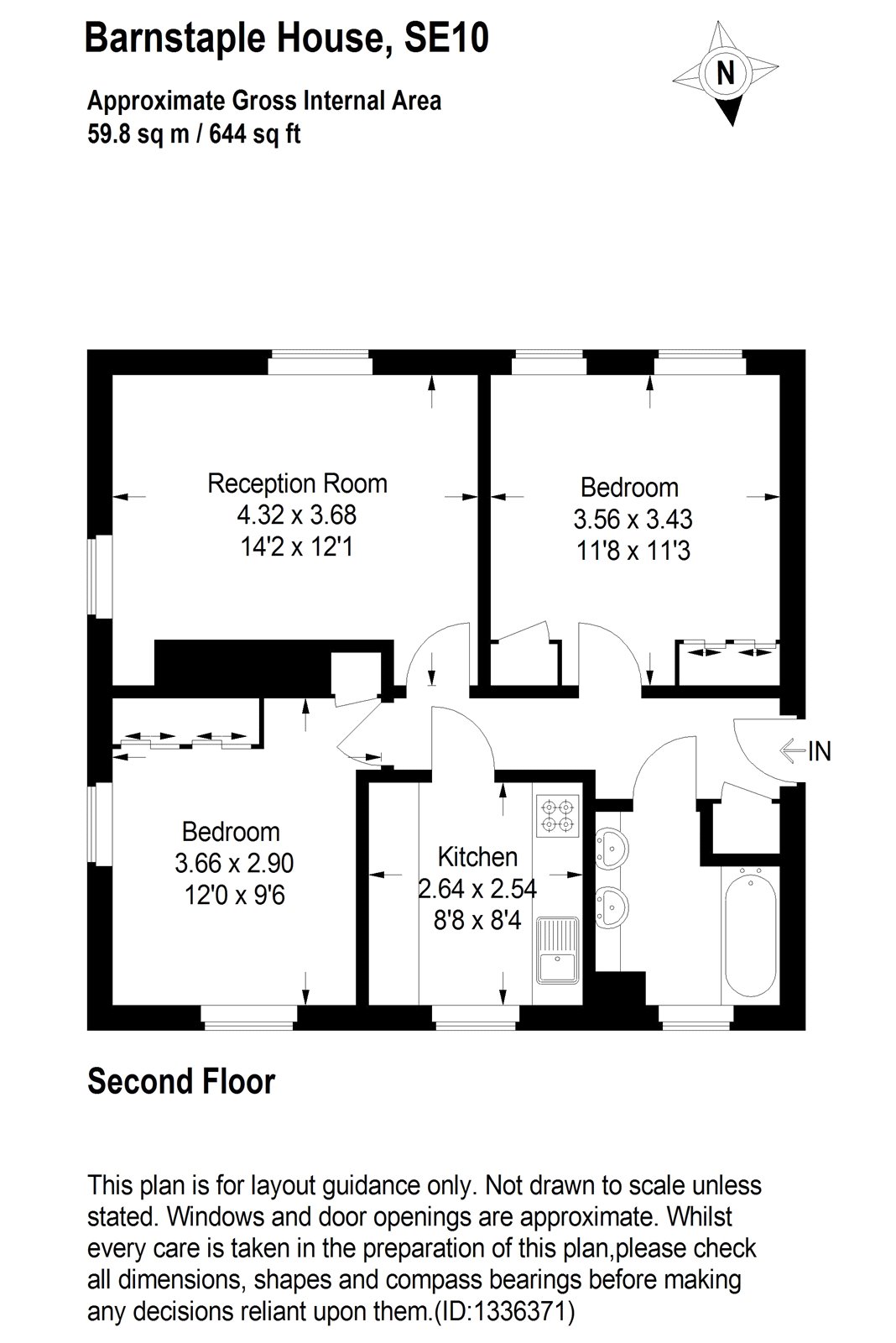 Flat 14, Barnstaple House,, Devonshire Drive, London floorplan