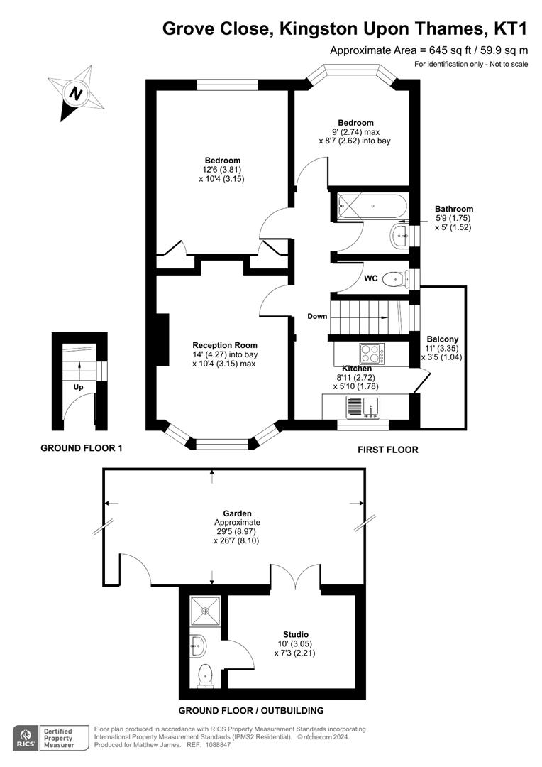 Grove Close, Kingston Upon Thames KT1, 2 bedroom for sale