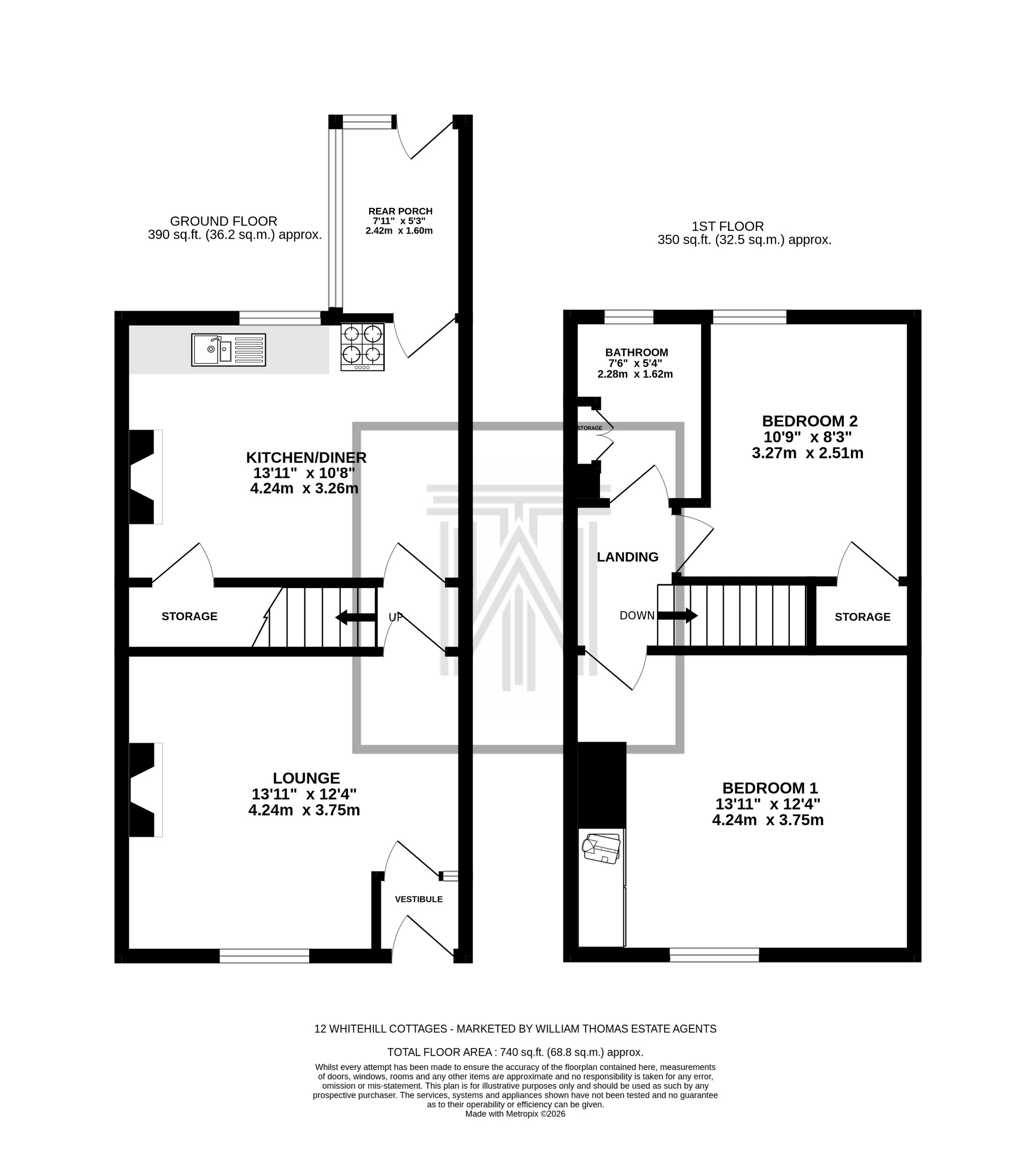 12 Whitehill Cottages, Bolton floorplan
