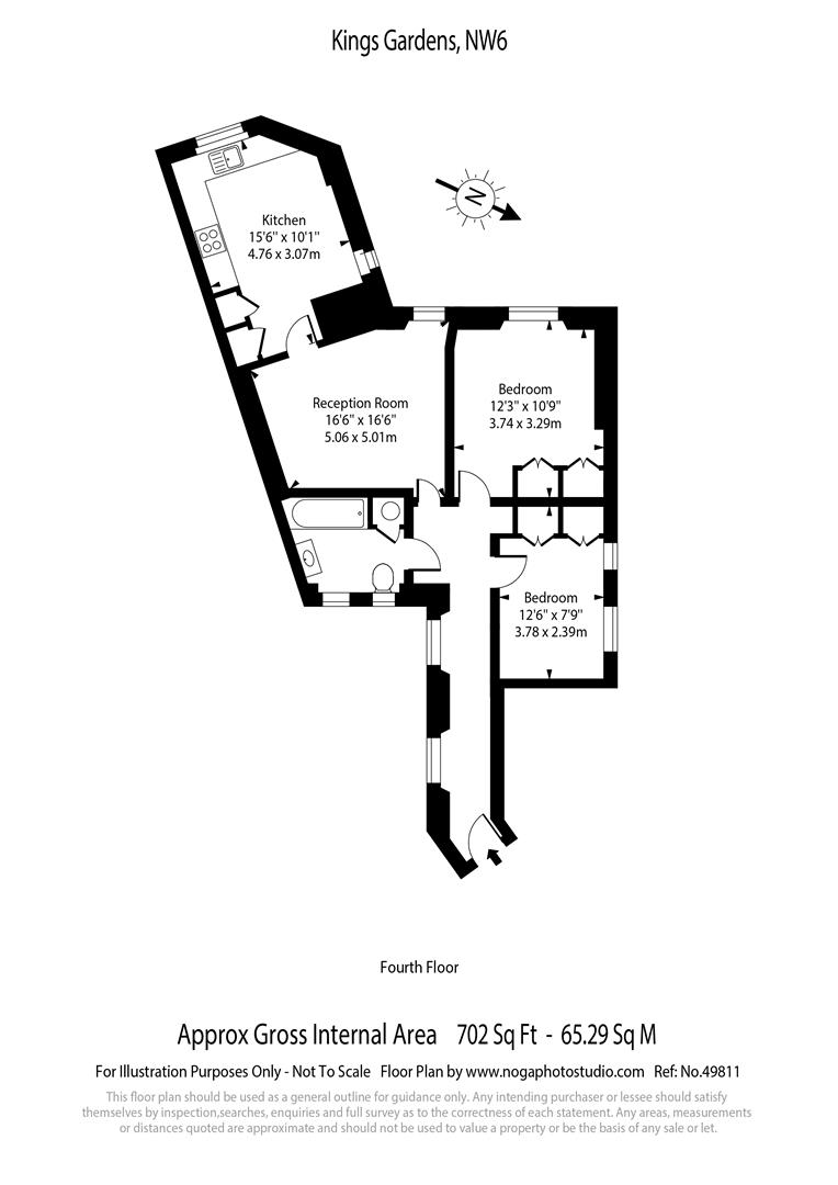 Kings Gardens, West Hampstead, London NW6, 2 bedroom flat for sale