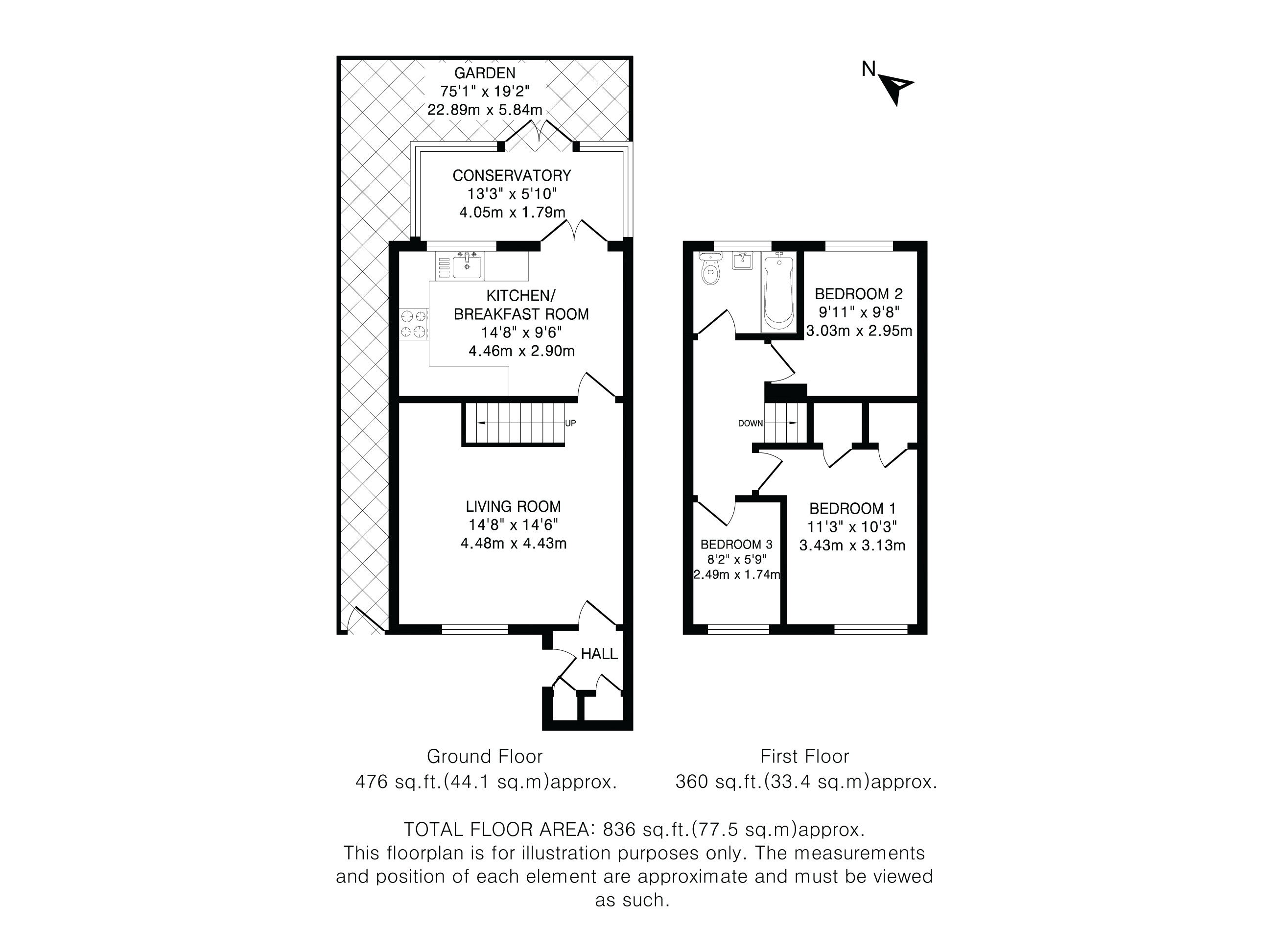 45, Lords Wood, Welwyn Garden City floorplan
