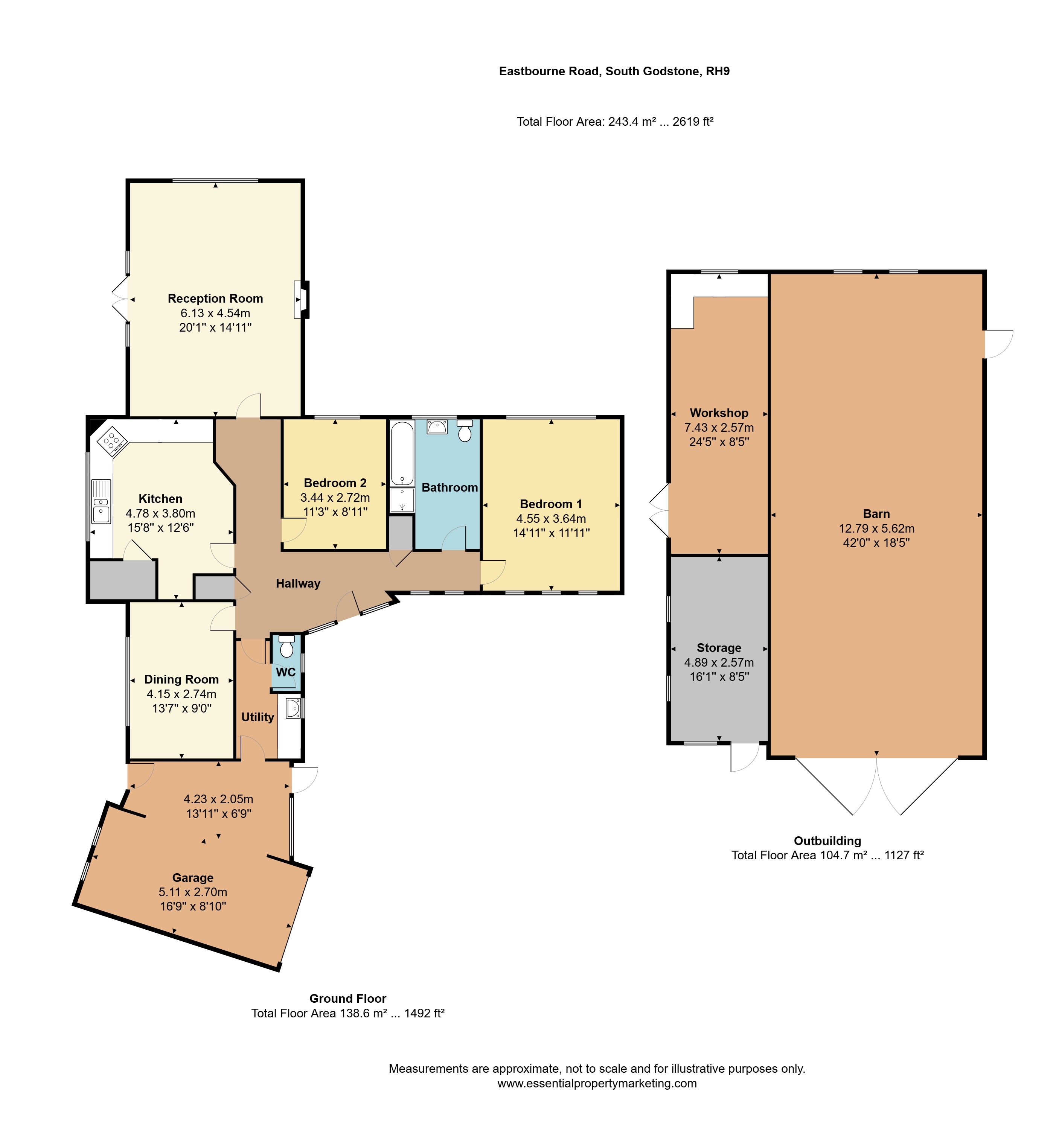 The Bungalow,, Lagham Park Farm, Godstone floorplan