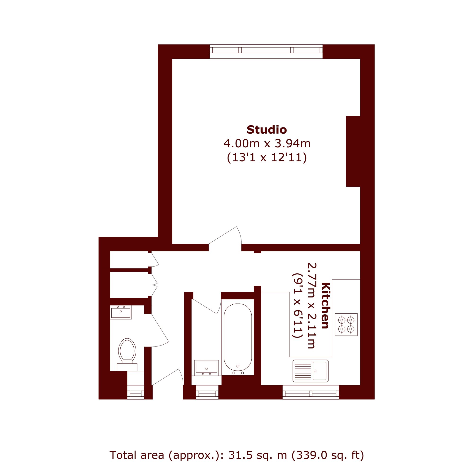Flat 6, Evans House, White City Estate, London floorplan