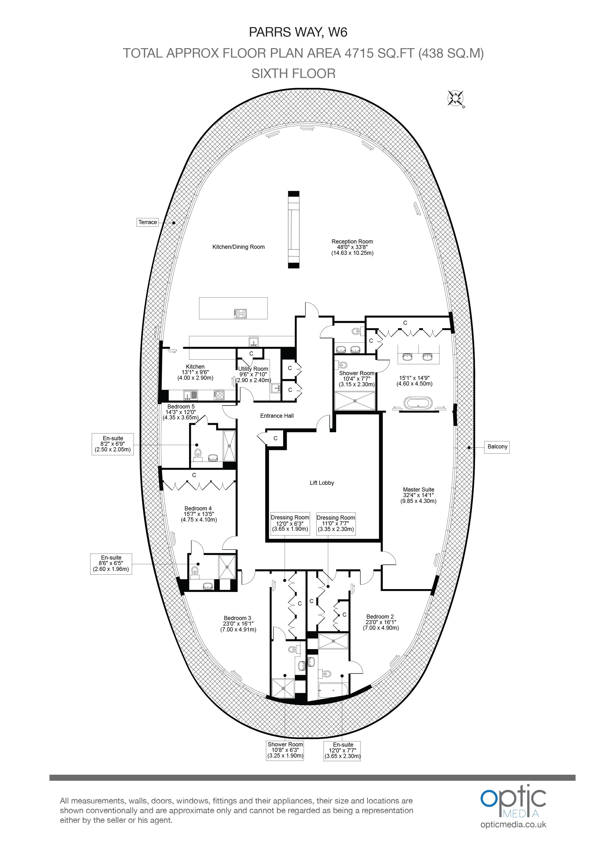 5 Bedrooms Flat to rent in Goldhurst House, Parr's Way, London W6