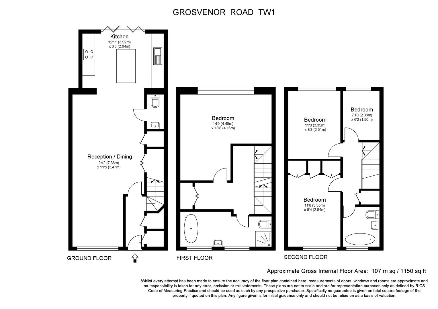 4 Bedrooms Town house for sale in Grosvenor Road, Twickenham TW1