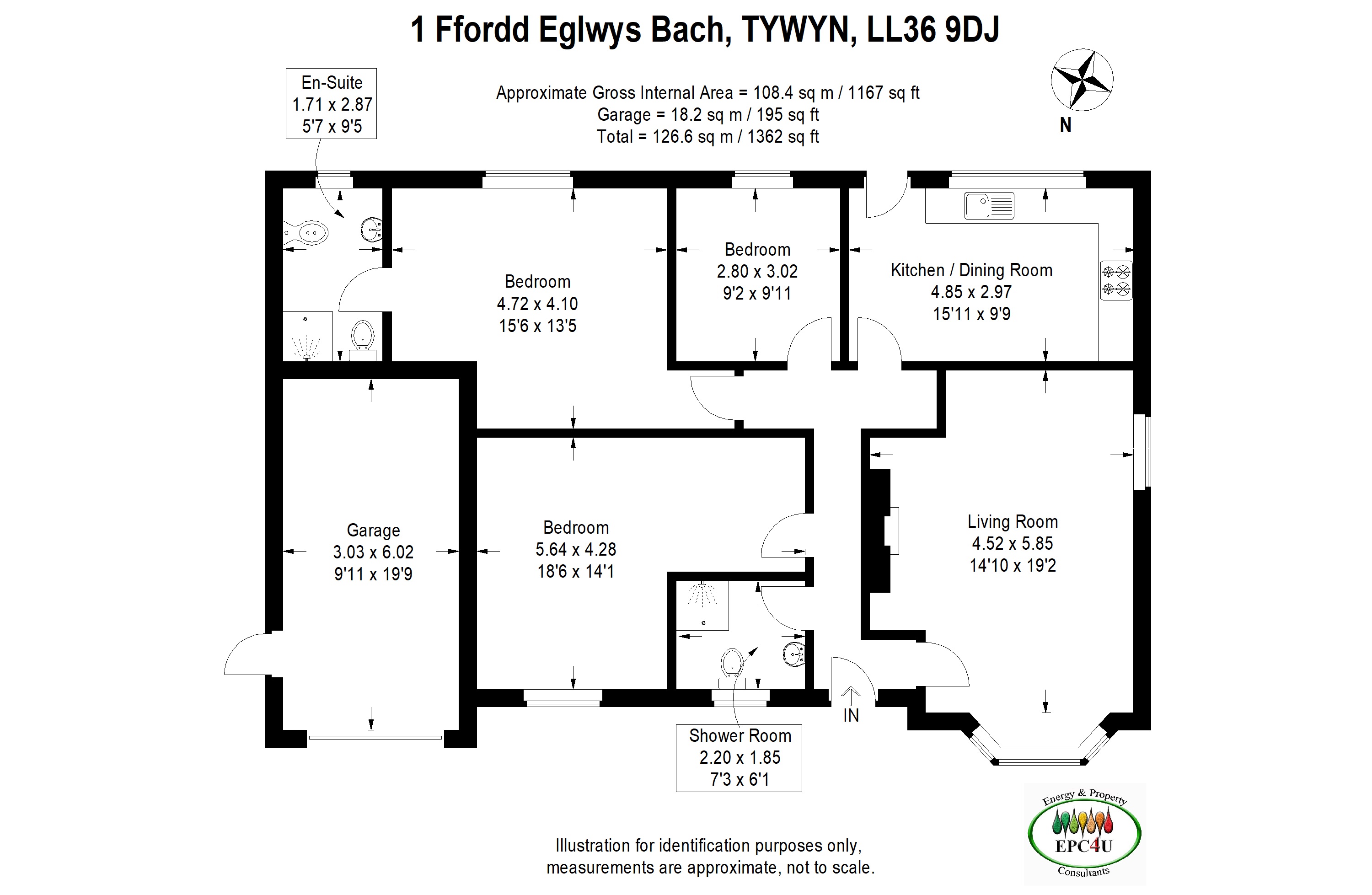 1, Ffordd Eglwys Bach, Tywyn floorplan