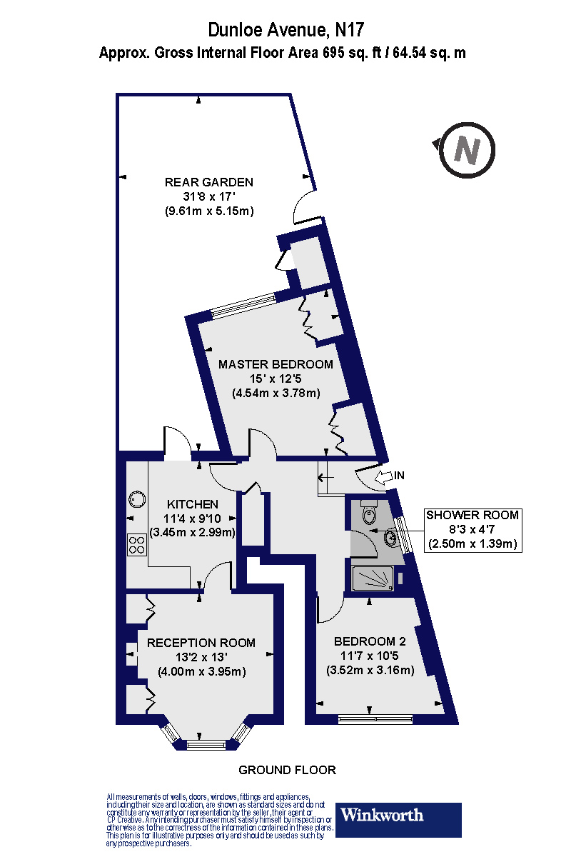 2a, Dunloe Avenue, London floorplan