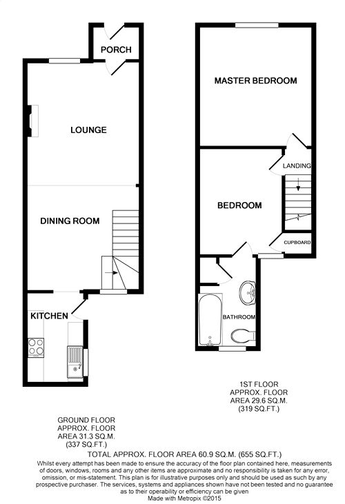 2 Bedrooms Terraced house to rent in Cromwell Road, Warley, Brentwood, Essex CM14