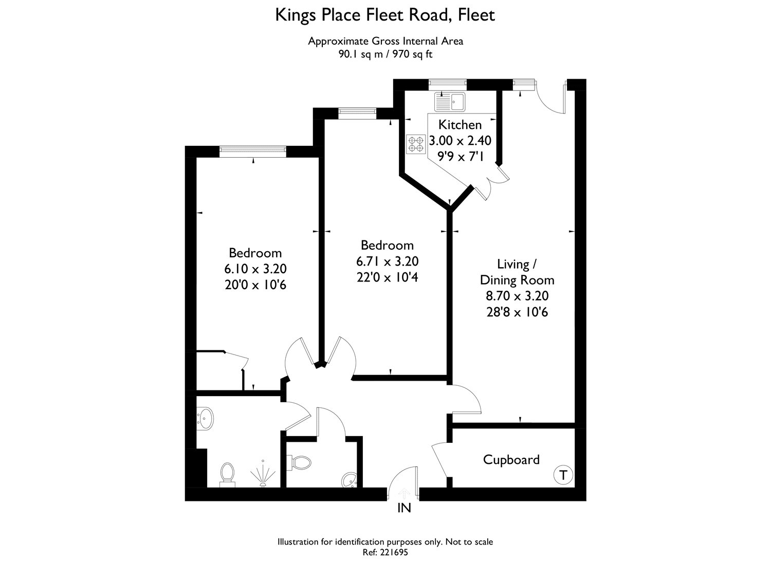 2 Bedrooms Flat for sale in Kings Place, Fleet GU51