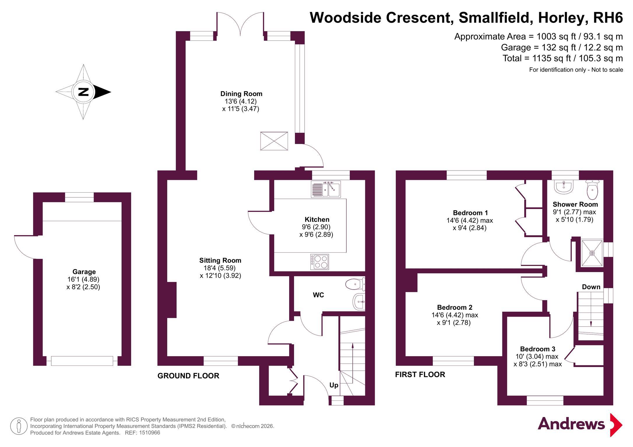 67, Woodside Crescent, Horley floorplan