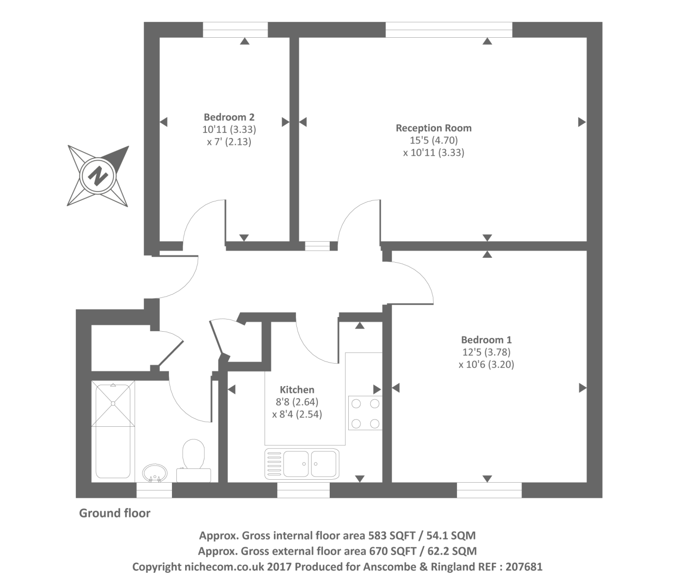 2 Bedrooms Flat to rent in Alston Road, Barnet EN5