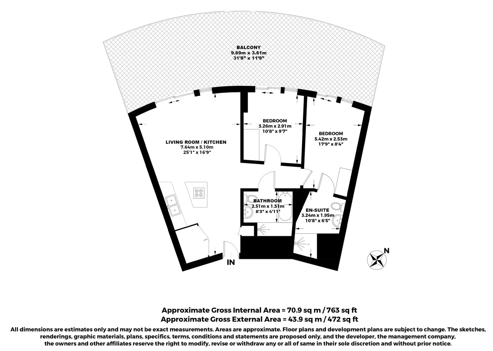 Apartment 1705, Arena Tower, 25, Crossharbour Plaza, London floorplan