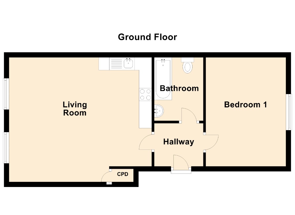 Flat 1, 27, Park Street, Hull floorplan