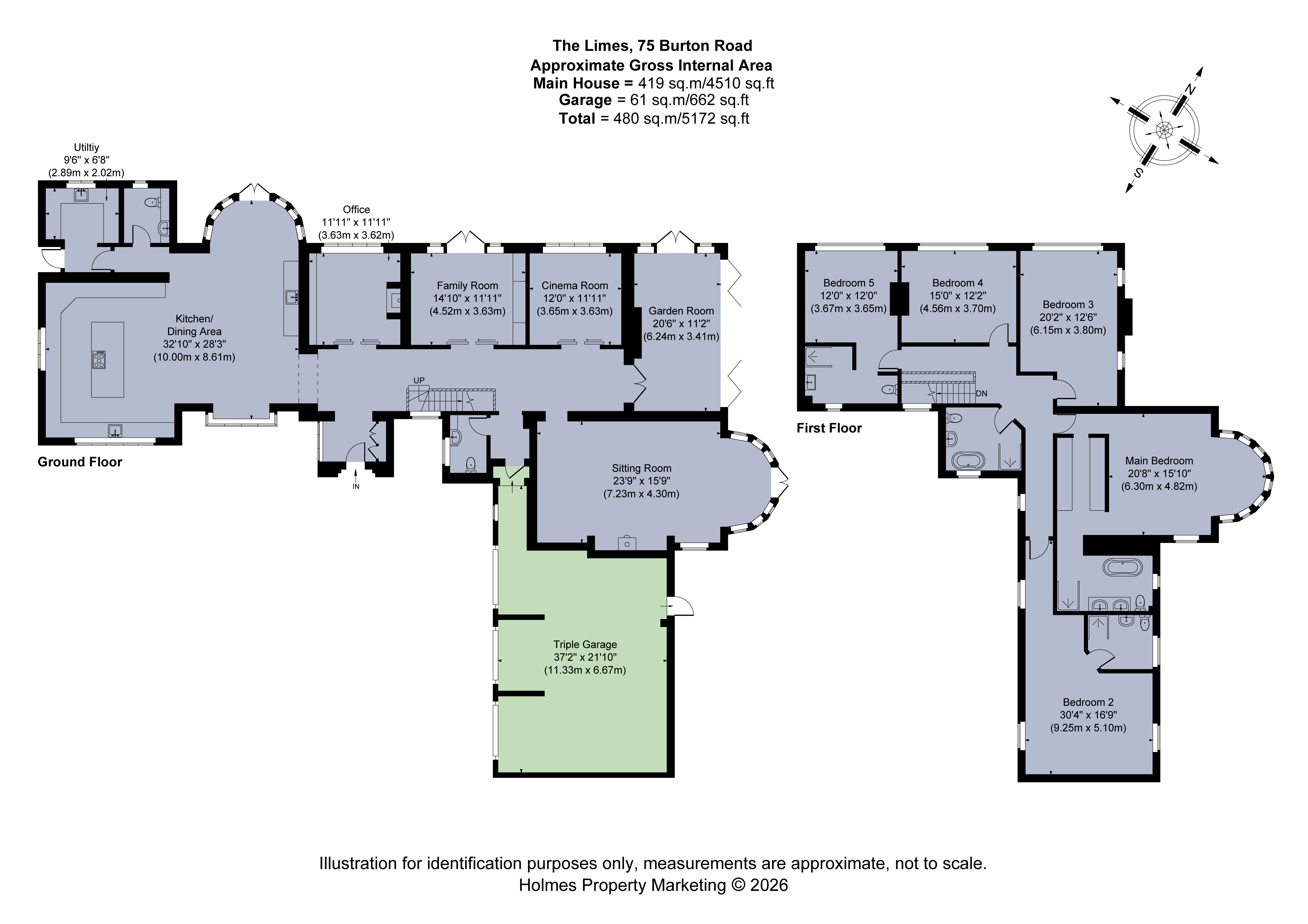 The Limes, 75, Burton Road, Derbyshire floorplan