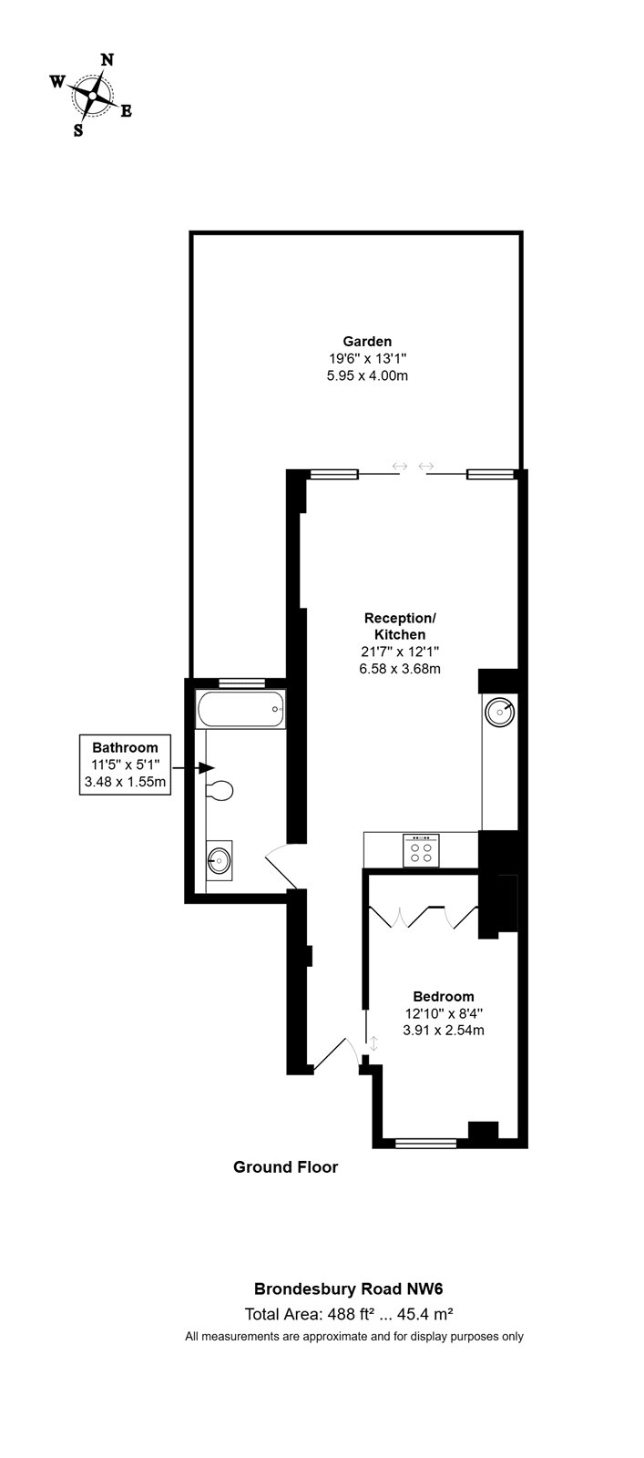Flat 2, 25, Brondesbury Road, Queen's Park floorplan