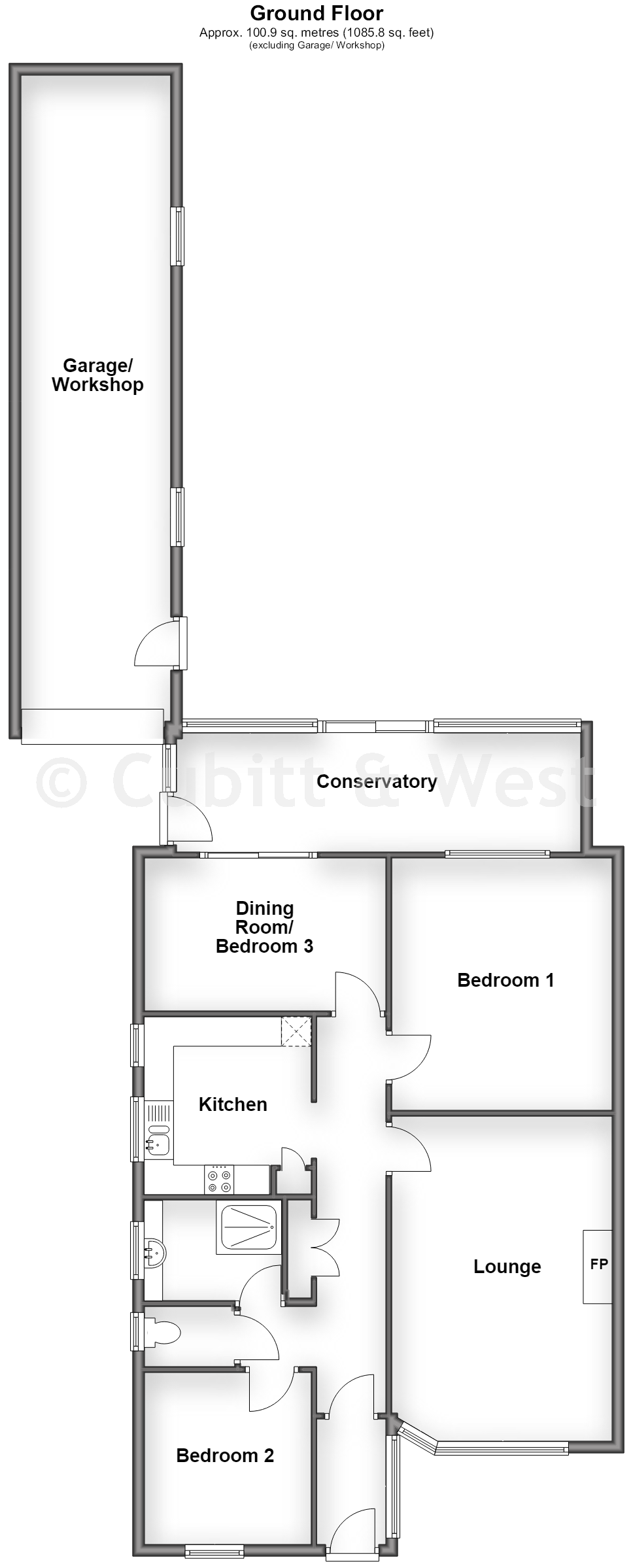 43, The Crescent, Lancing floorplan